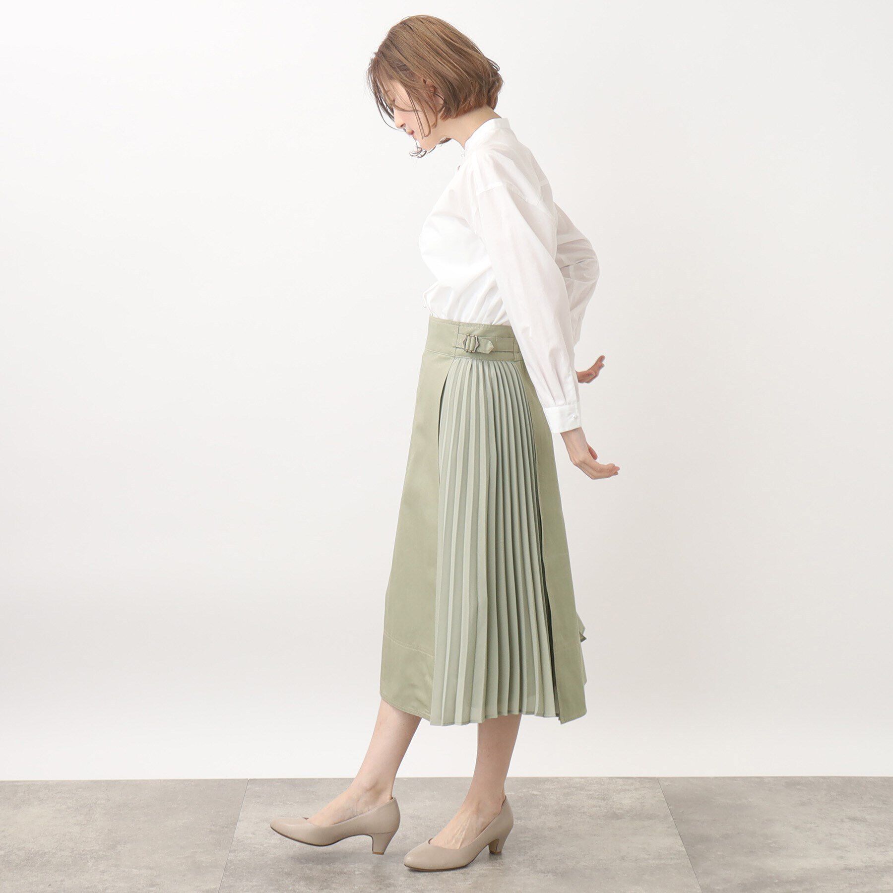 grove「グローブ人気のスカート！デニムサイドプリーツスカート」|スカート|