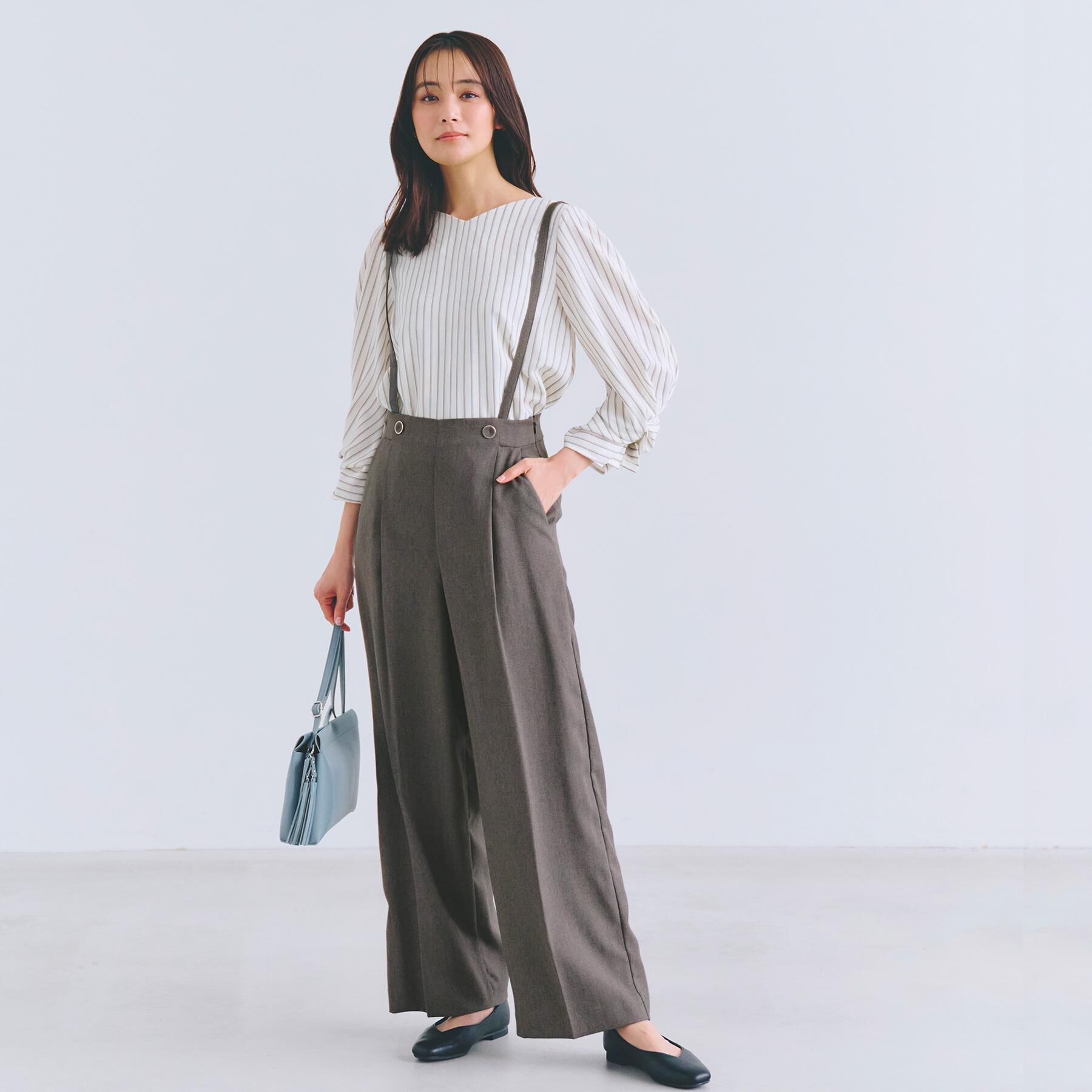 grove「2WAYショルダーストラップワイドパンツ」|その他|モカブラウン(042