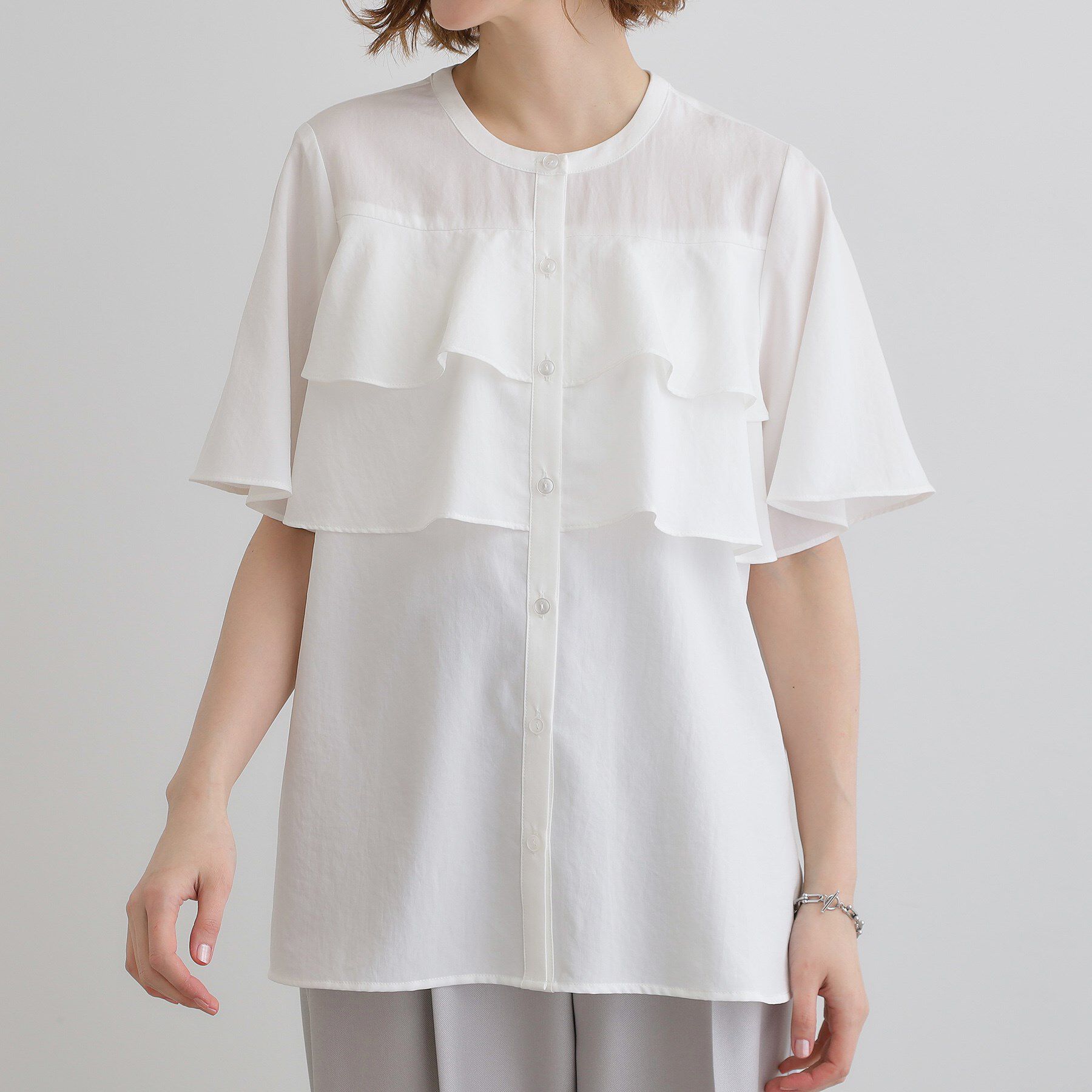 grove「甘さを抑えた大人のラッフルフリルブラウス」|シャツ・ブラウス|