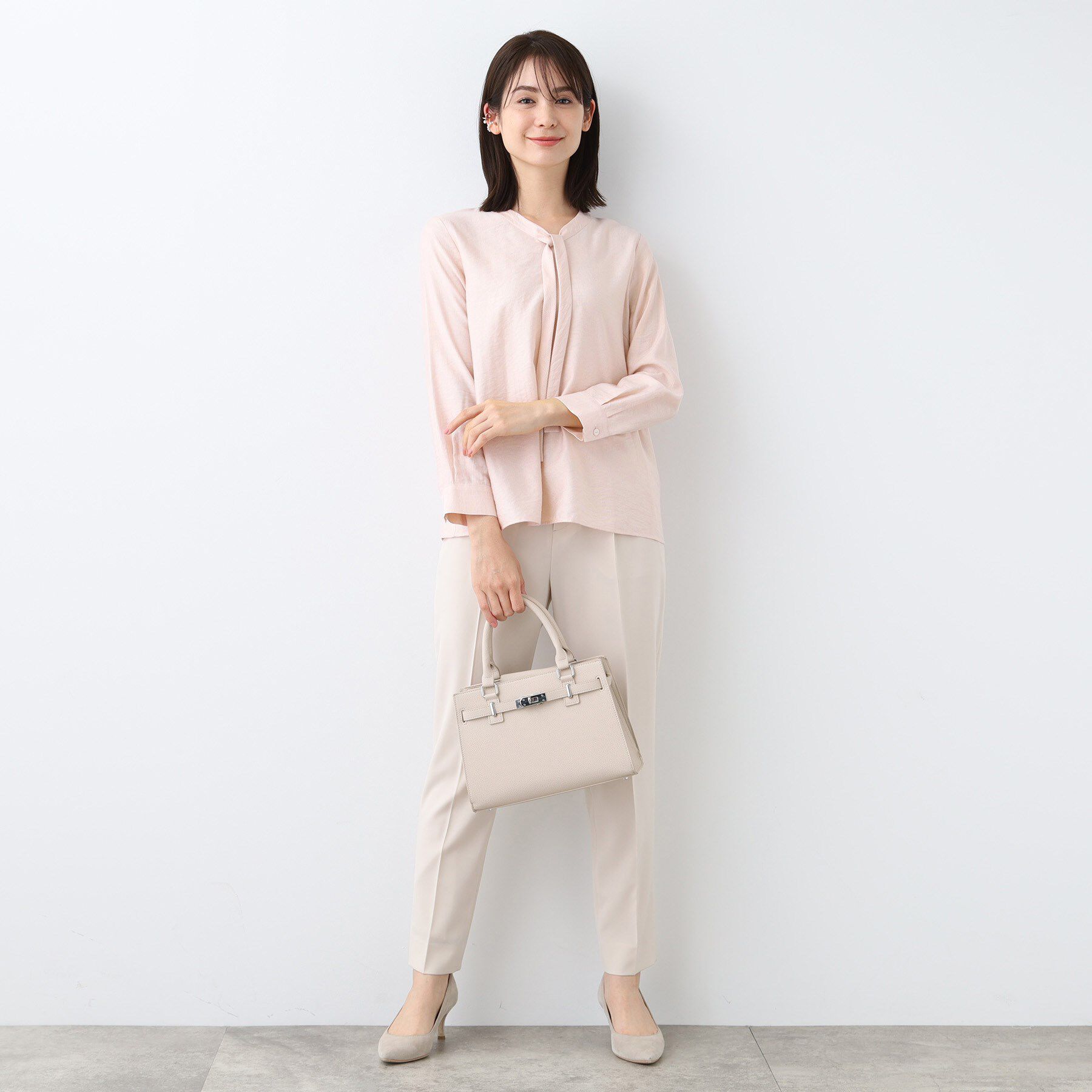 INDIVI「【洗える】ストライプドビー ボウタイブラウス」|シャツ・ブラウス|