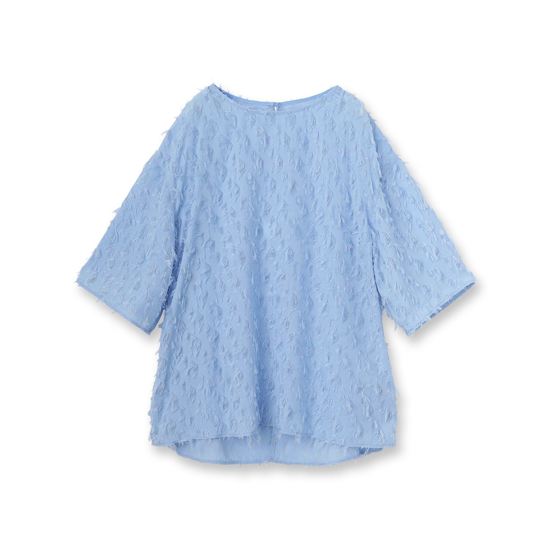 INDIVI「【トレンド／ヘアリー】フリンジカットジャカードTブラウス」|シャツ・ブラウス|