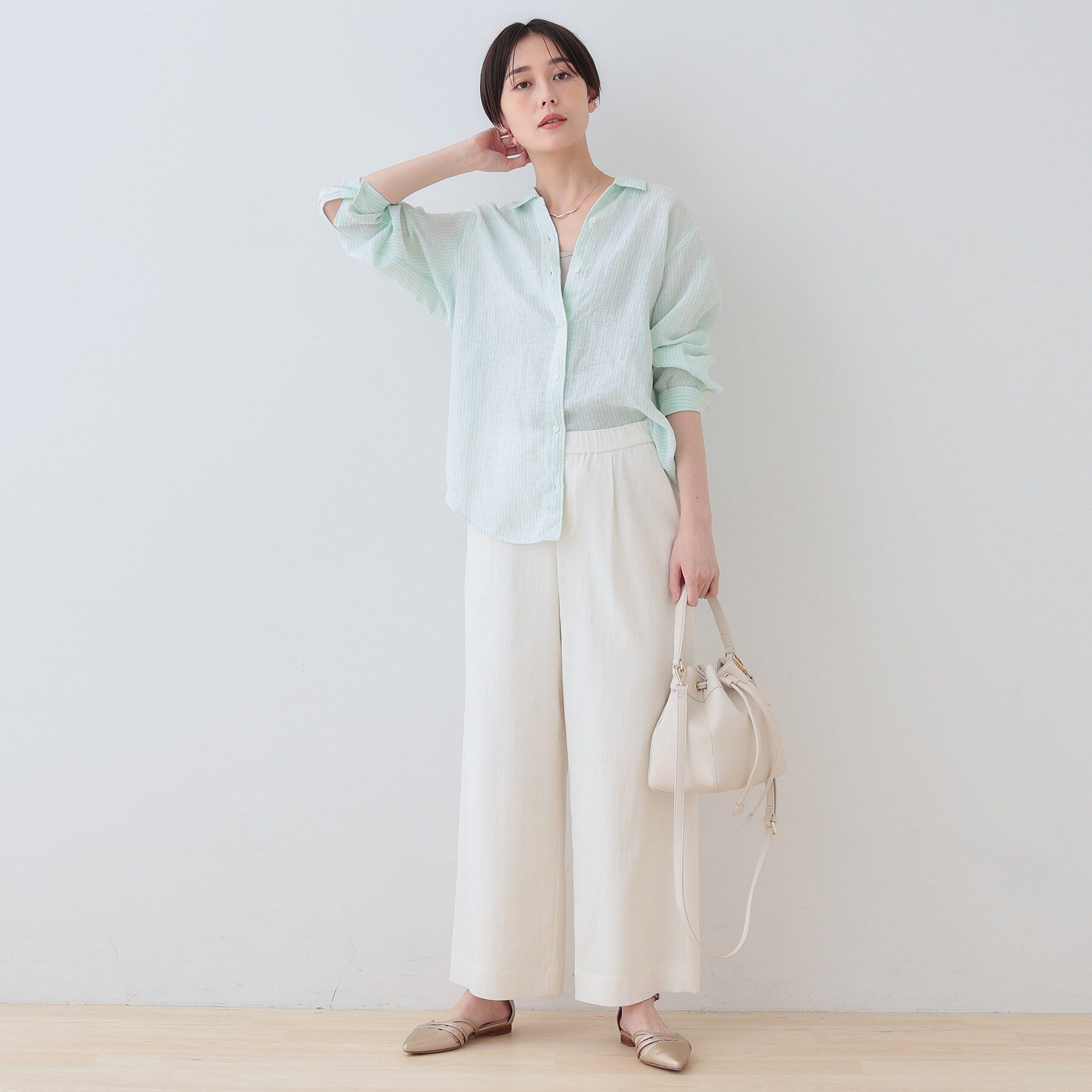 INDIVI「【毎年人気！／フレンチリネン】ベーシックシャツ」|シャツ・ブラウス|