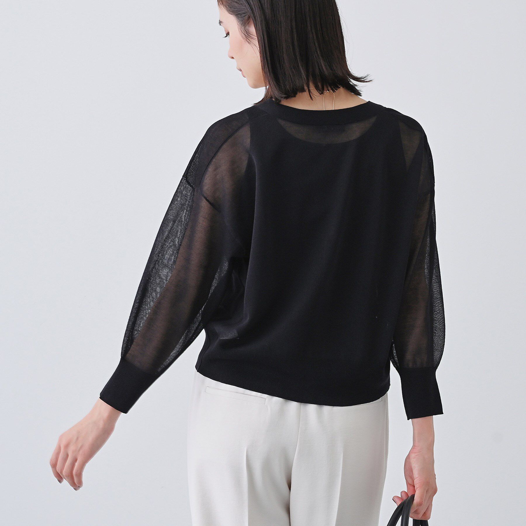 INDIVI「【大人シアーラメ】きれいめニットカーディガン」|カーディガン|