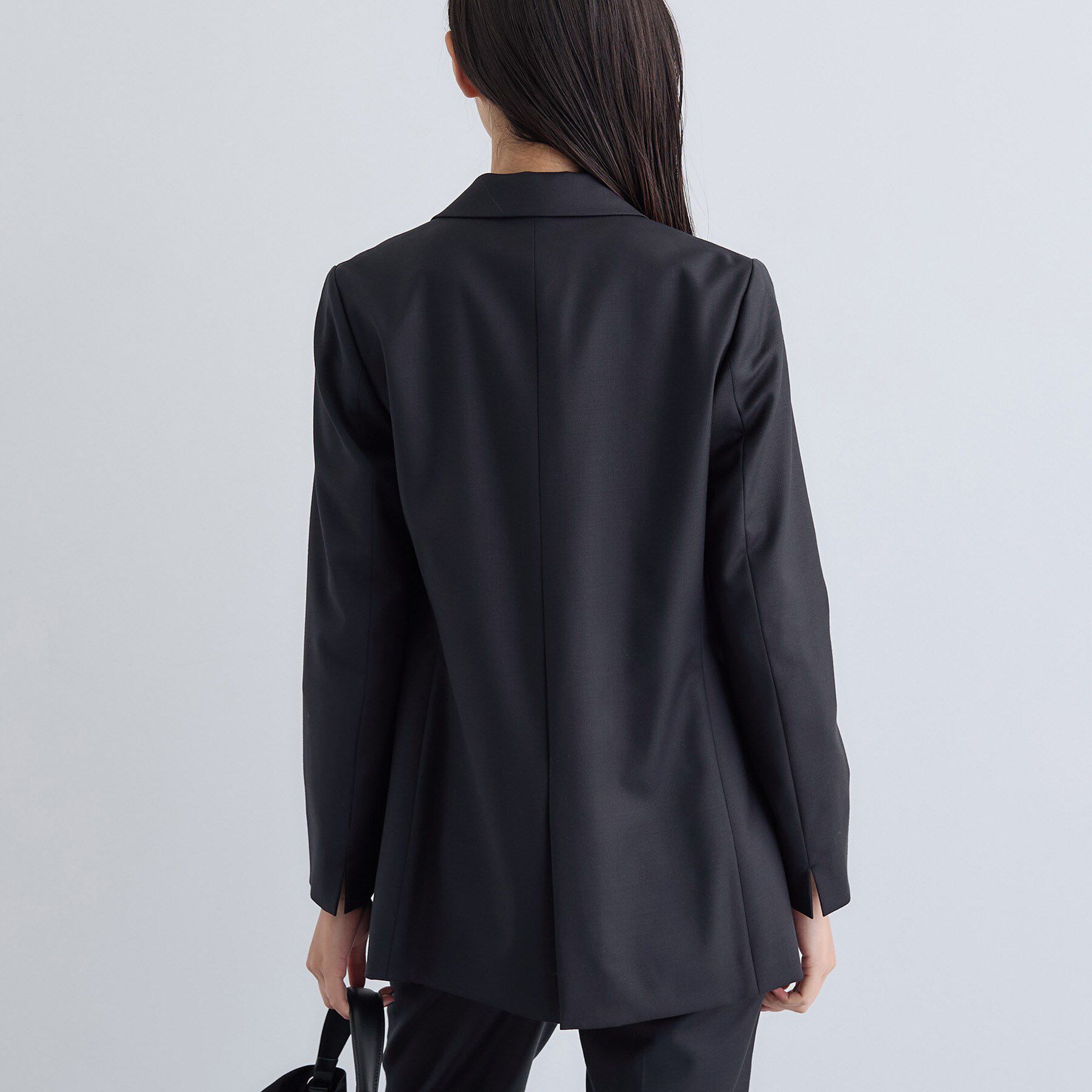 INDIVI「【日本製／スーツ／通勤】シルクウールストレッチ ダブルジャケット」|テーラードジャケット|