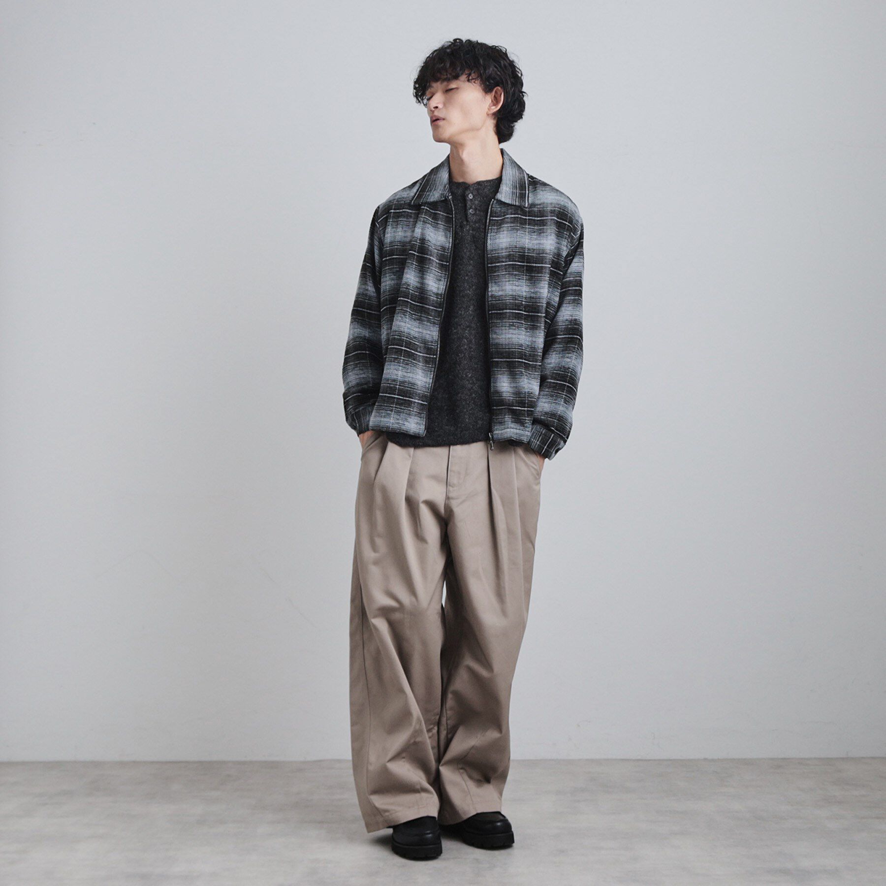 tk.TAKEO KIKUCHI「モールチェックZIPシャツ」|シャツ・ブラウス|