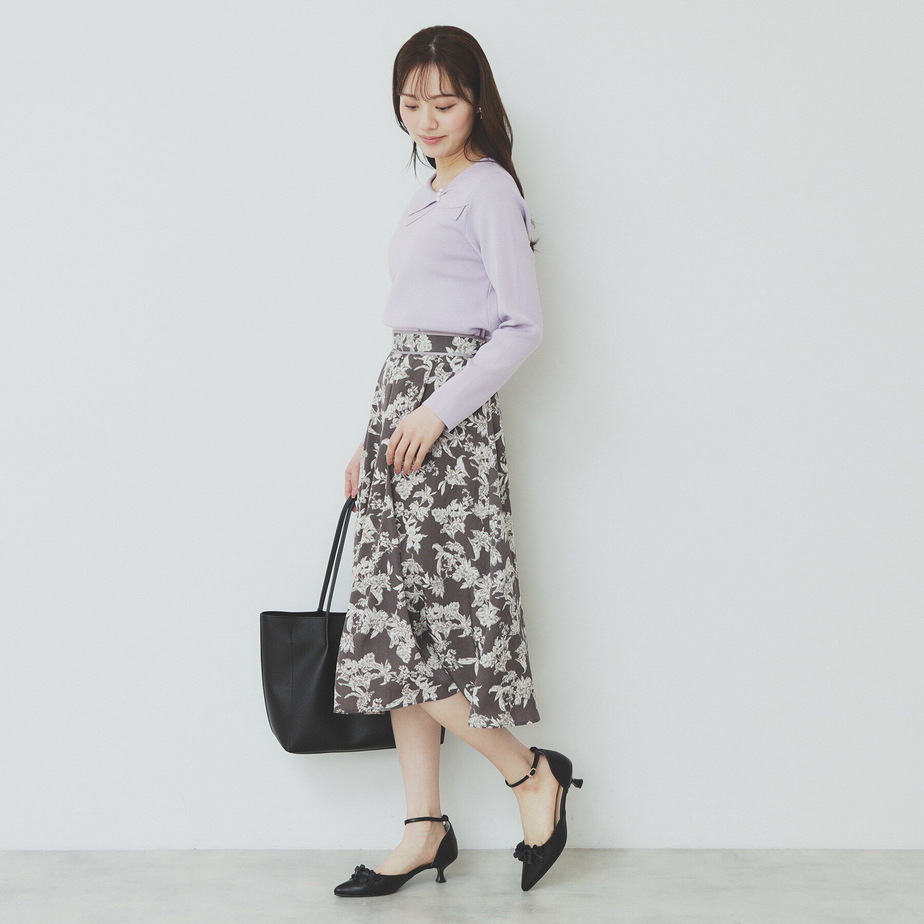 index「アシメリボンカラーニット【洗濯機洗い可】」|ニット・セーター|