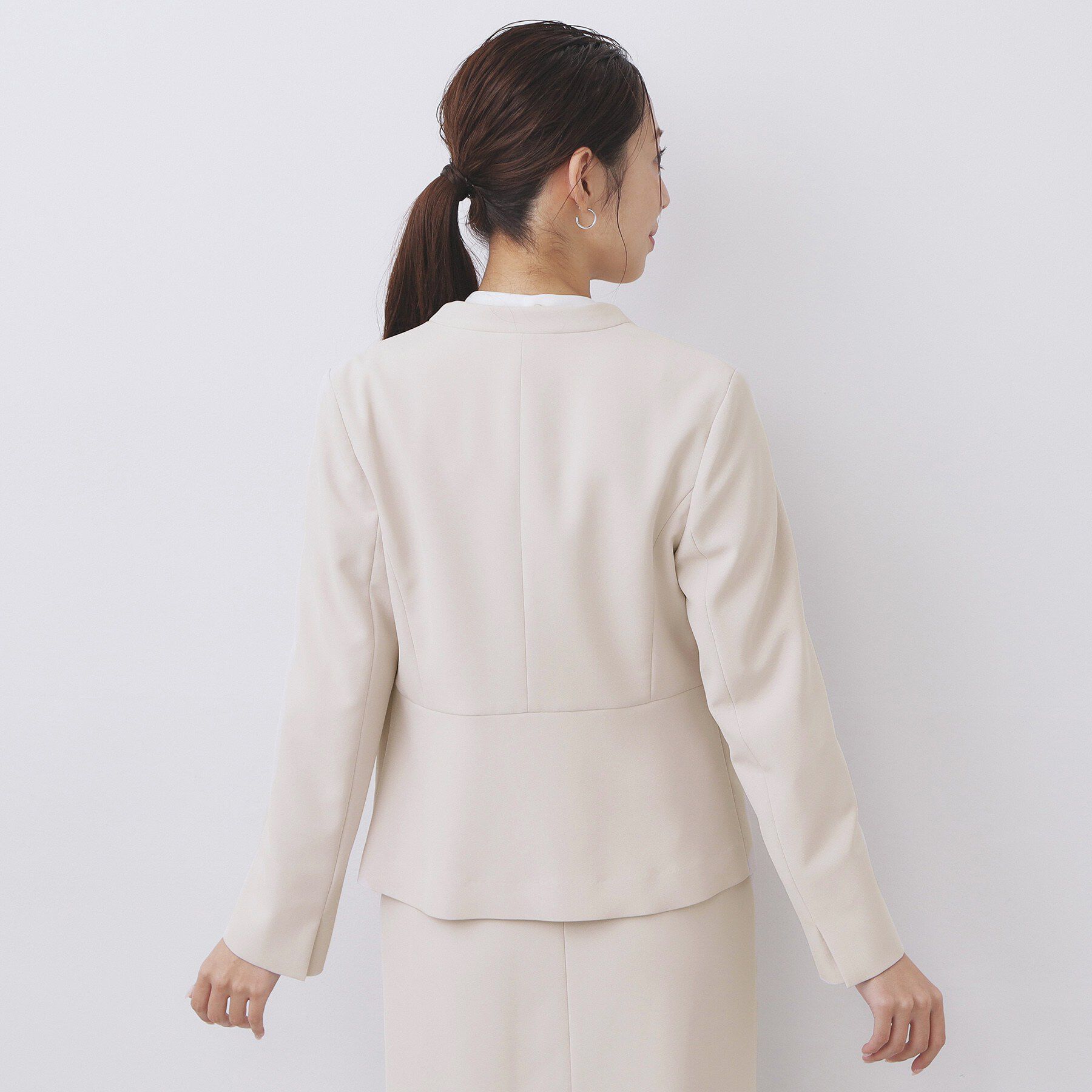 index「ストレッチノーカラージャケット/セットアップ対応【洗濯機OK/防シワ/イージーアイロン】」|ノーカラージャケット|