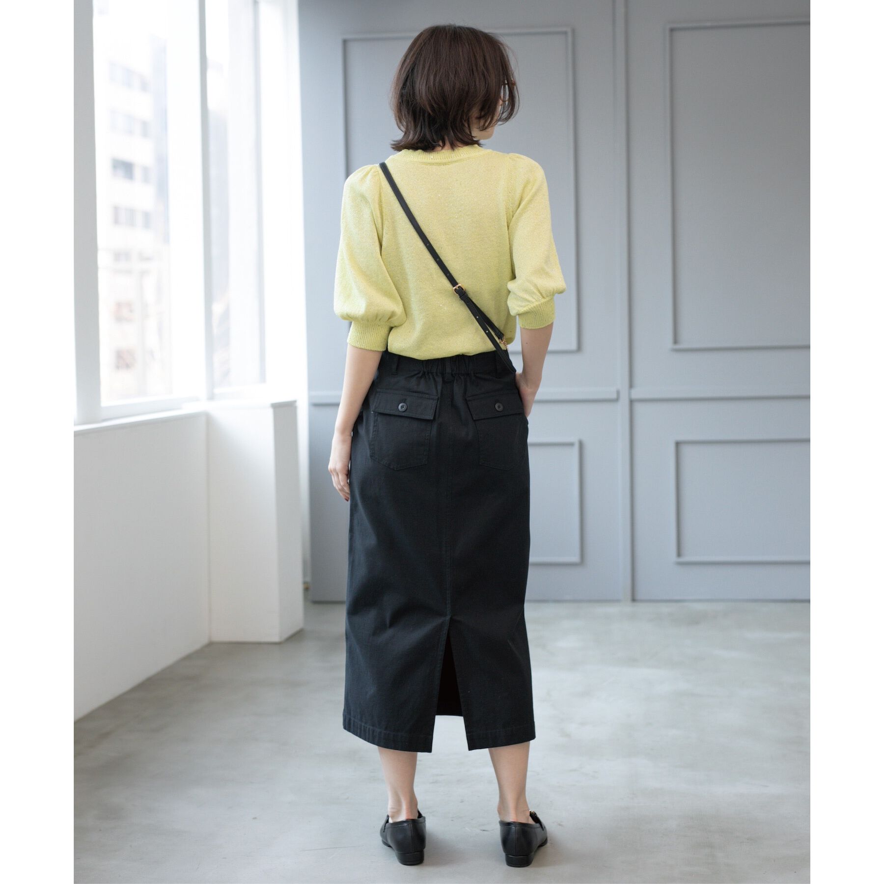 OPAQUE.CLIP「《S-LLsize》ストレッチベイカーナロースカート【洗濯機洗い可】」|スカート|