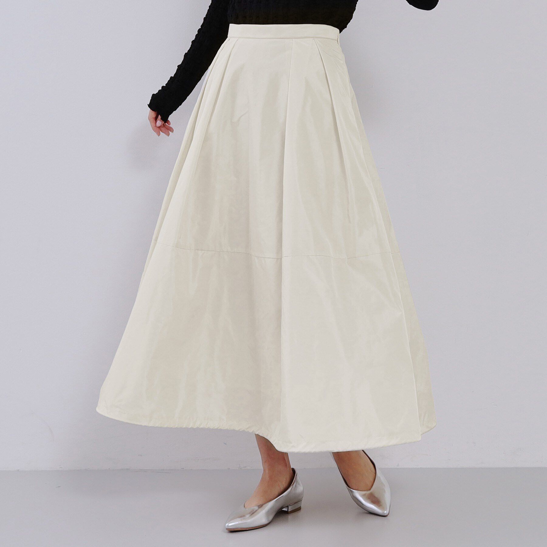 OPAQUE.CLIP「2WAYタックフレアスカート【洗濯機洗い可】」|スカート|オフホワイト(003