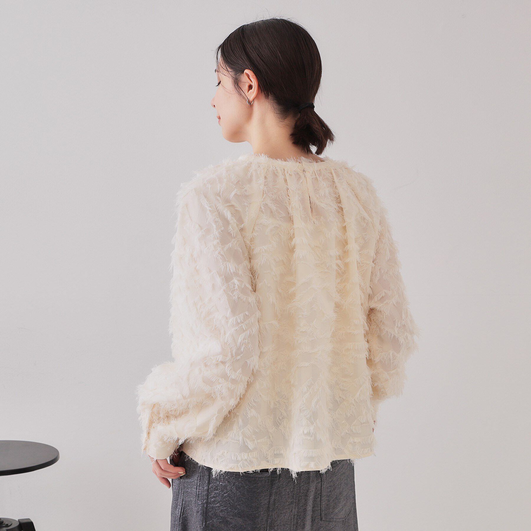 OPAQUE.CLIP「《VERY掲載》フリンジジャカードブラウス【洗濯機洗い可】」|シャツ・ブラウス|