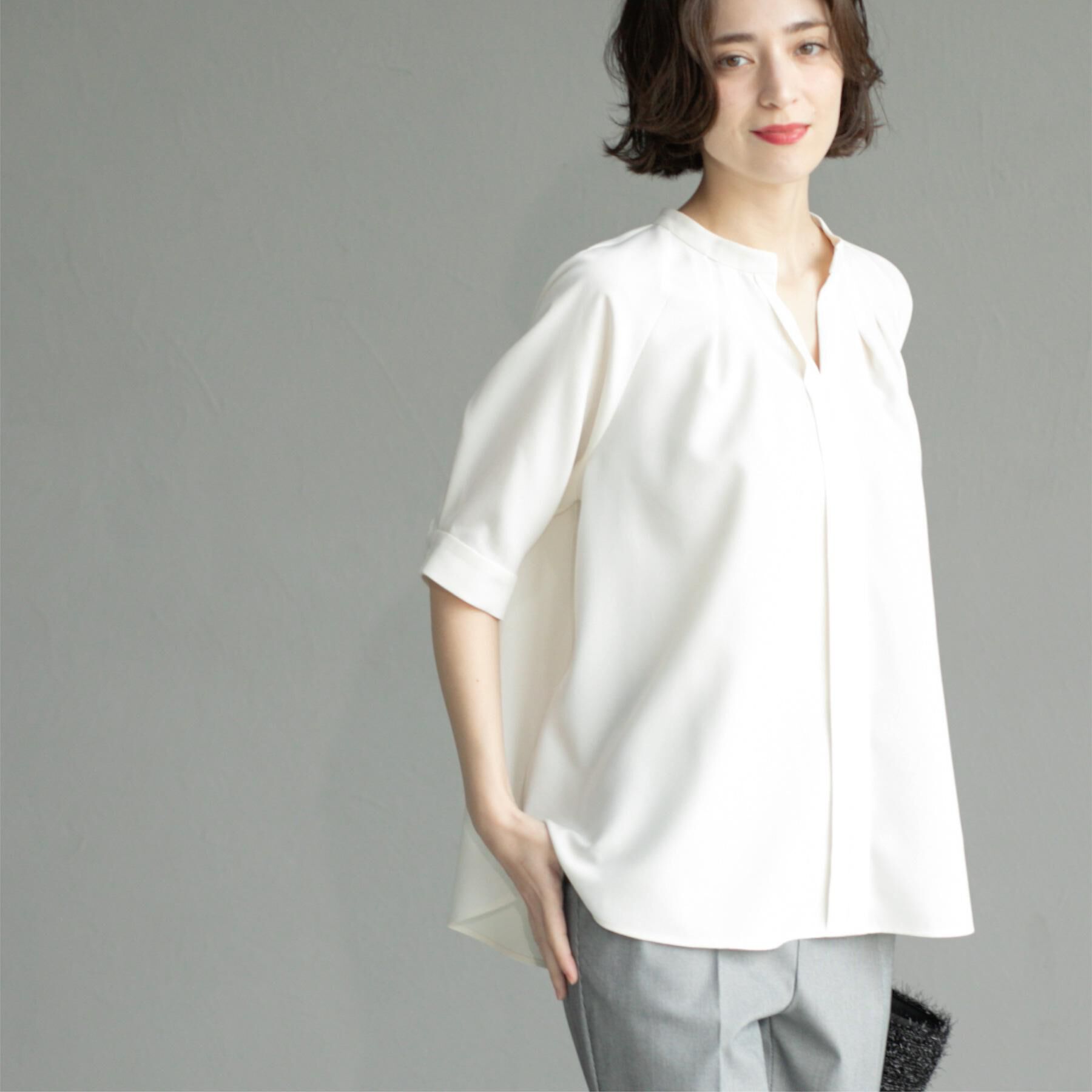 OPAQUE.CLIP「タックスキッパーブラウス【洗濯機洗い可】」|シャツ・ブラウス|