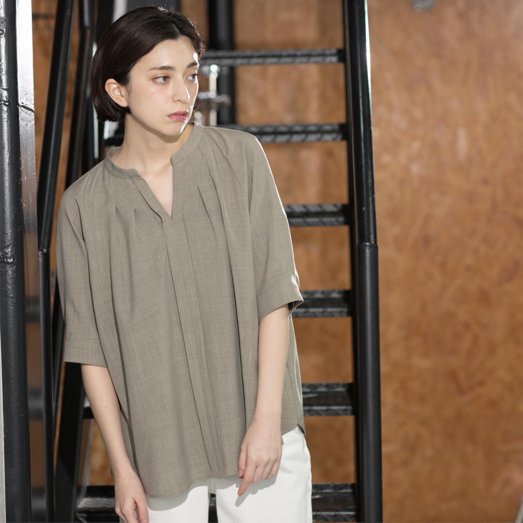 OPAQUE.CLIP「タックスキッパーブラウス【洗濯機洗い可】」|シャツ・ブラウス|