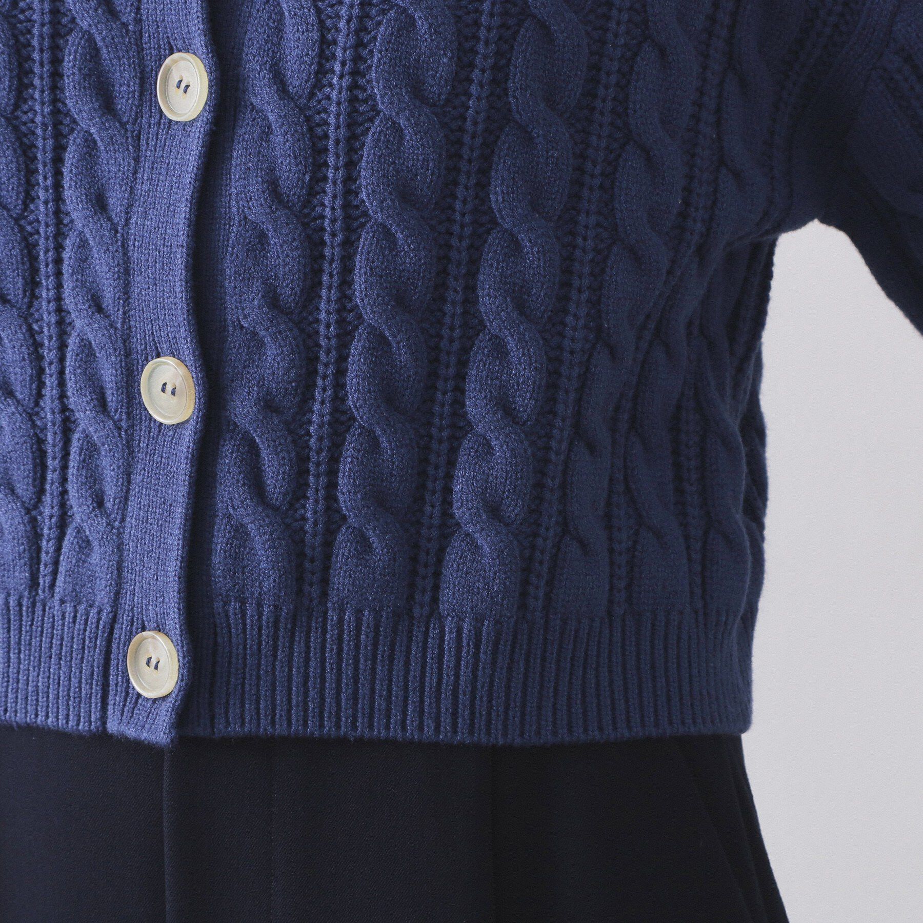OPAQUE.CLIP「ケーブルミドルゲージニットカーディガン【洗濯機OK】」|カーディガン|