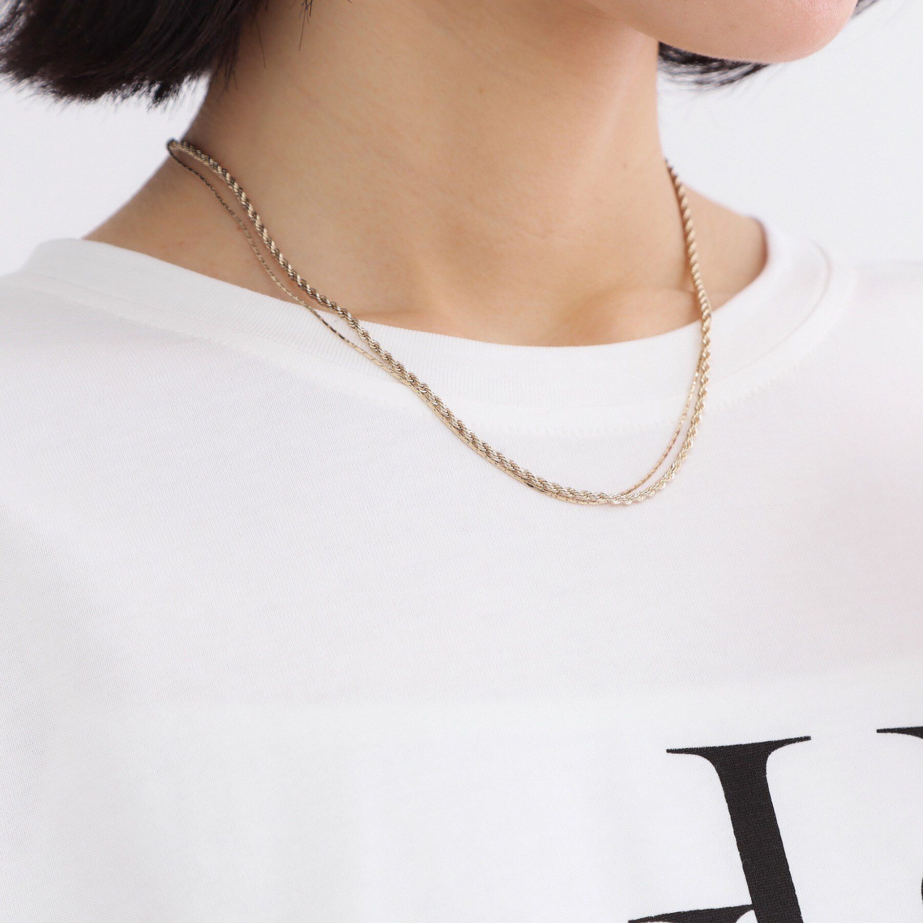 OPAQUE.CLIP「細チェーン2連ネックレス」|ネックレス|
