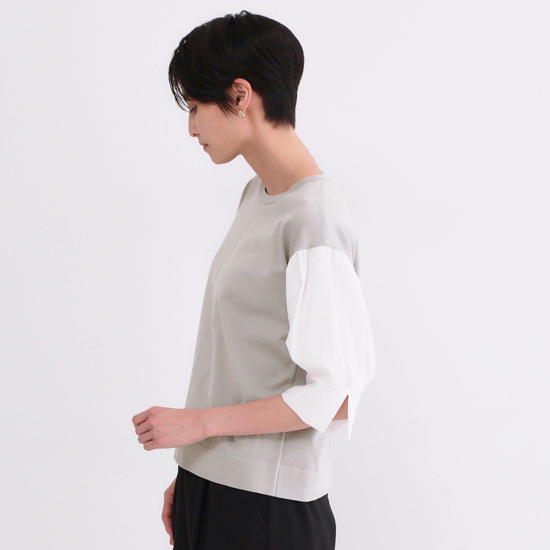 OPAQUE.CLIP「ボリュームスリーブドッキングニット」|ニット・セーター|