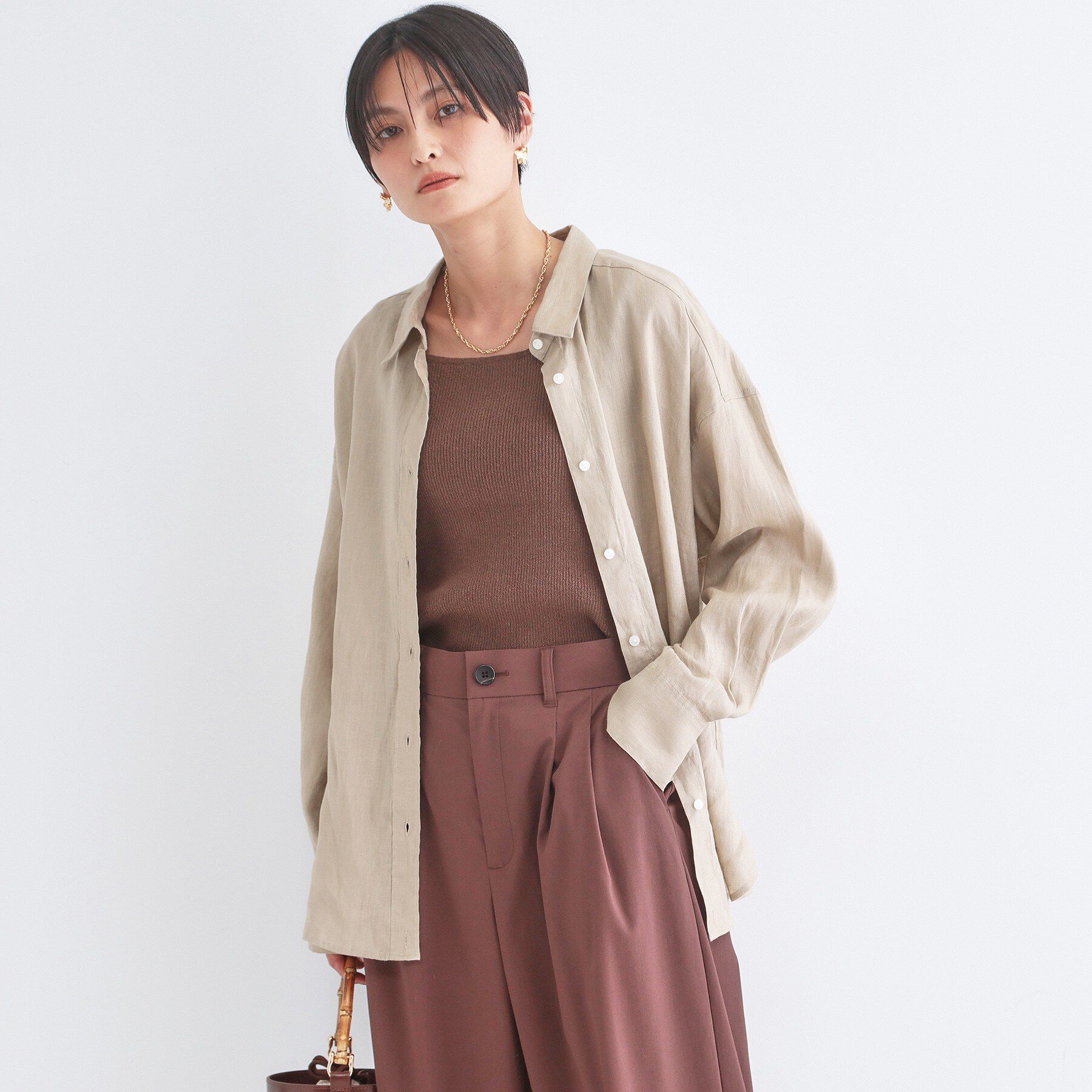 OPAQUE.CLIP「フレンチリネンシャツ【洗濯機OK】」|シャツ・ブラウス|