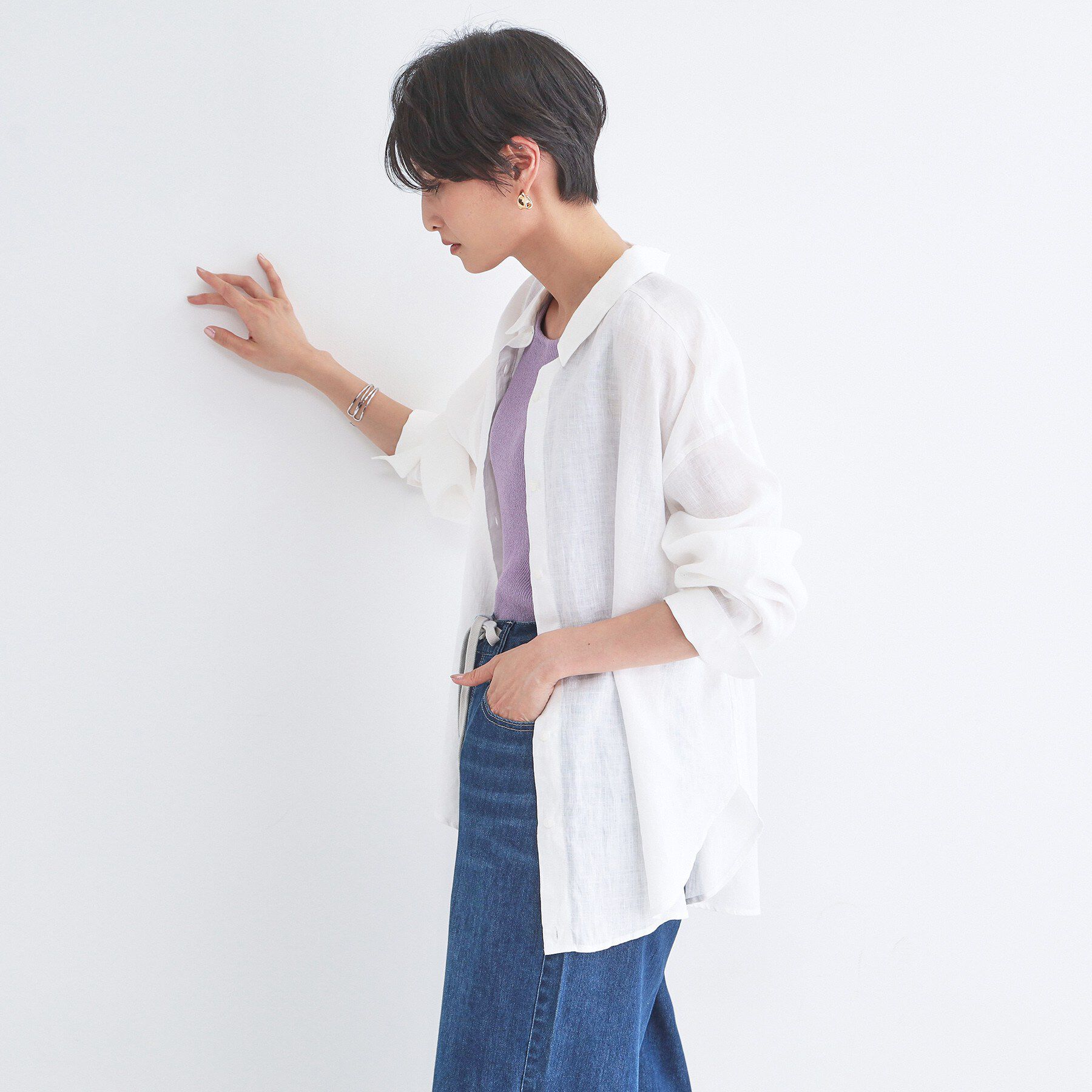 OPAQUE.CLIP「フレンチリネンシャツ【洗濯機OK】」|シャツ・ブラウス|