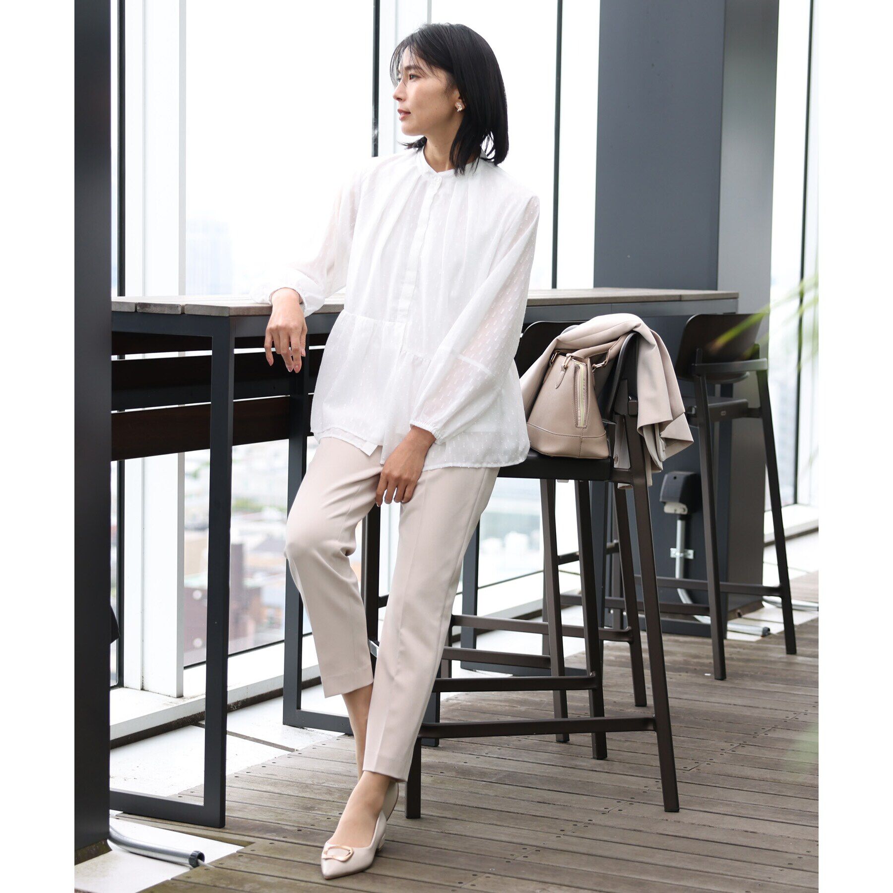 THE SHOP TK「【汚れ防止/シワになりにくい/セレモニー/通勤】ダブルクロステーパードパンツ/洗える/サスティナブル」|その他|