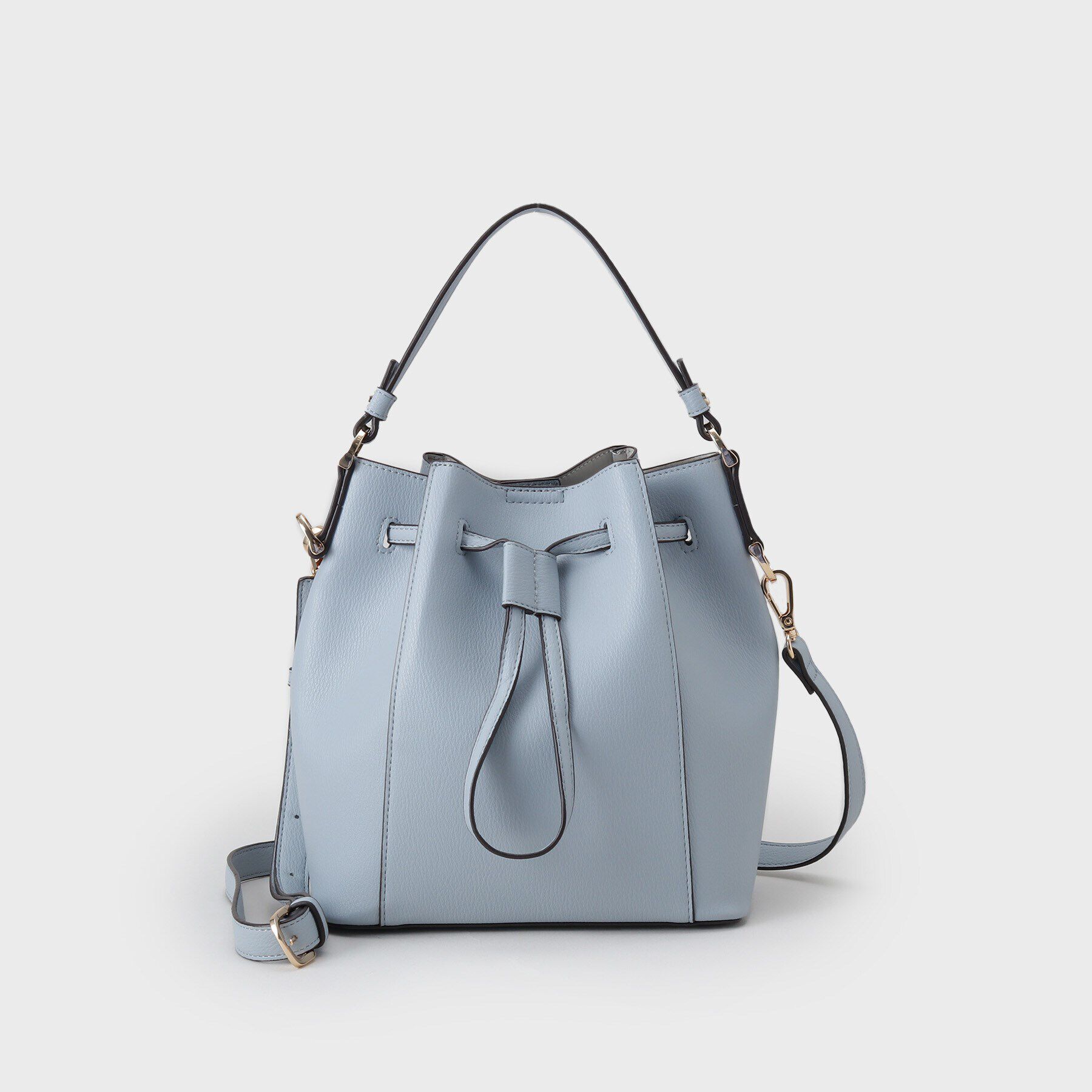 THE SHOP TK「巾着合皮バッグ」|ショルダー・メッセンジャー|サックスブルー(09