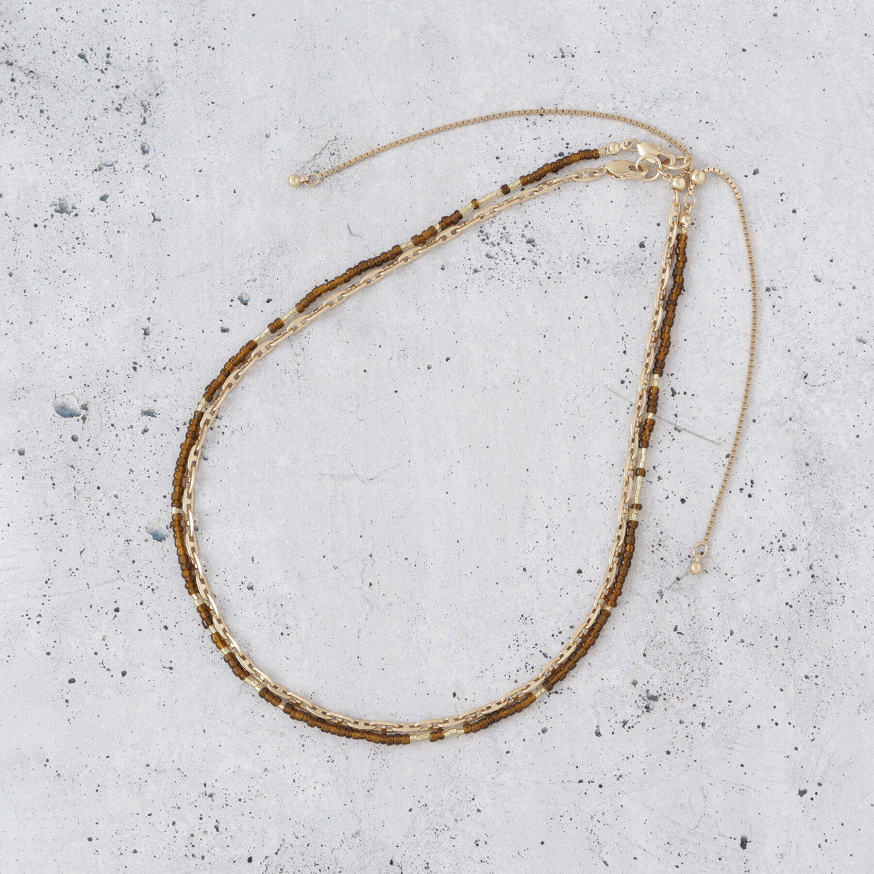 THE SHOP TK「ビーズ2WAYネックレス」|ネックレス|キャメルブラウン(0