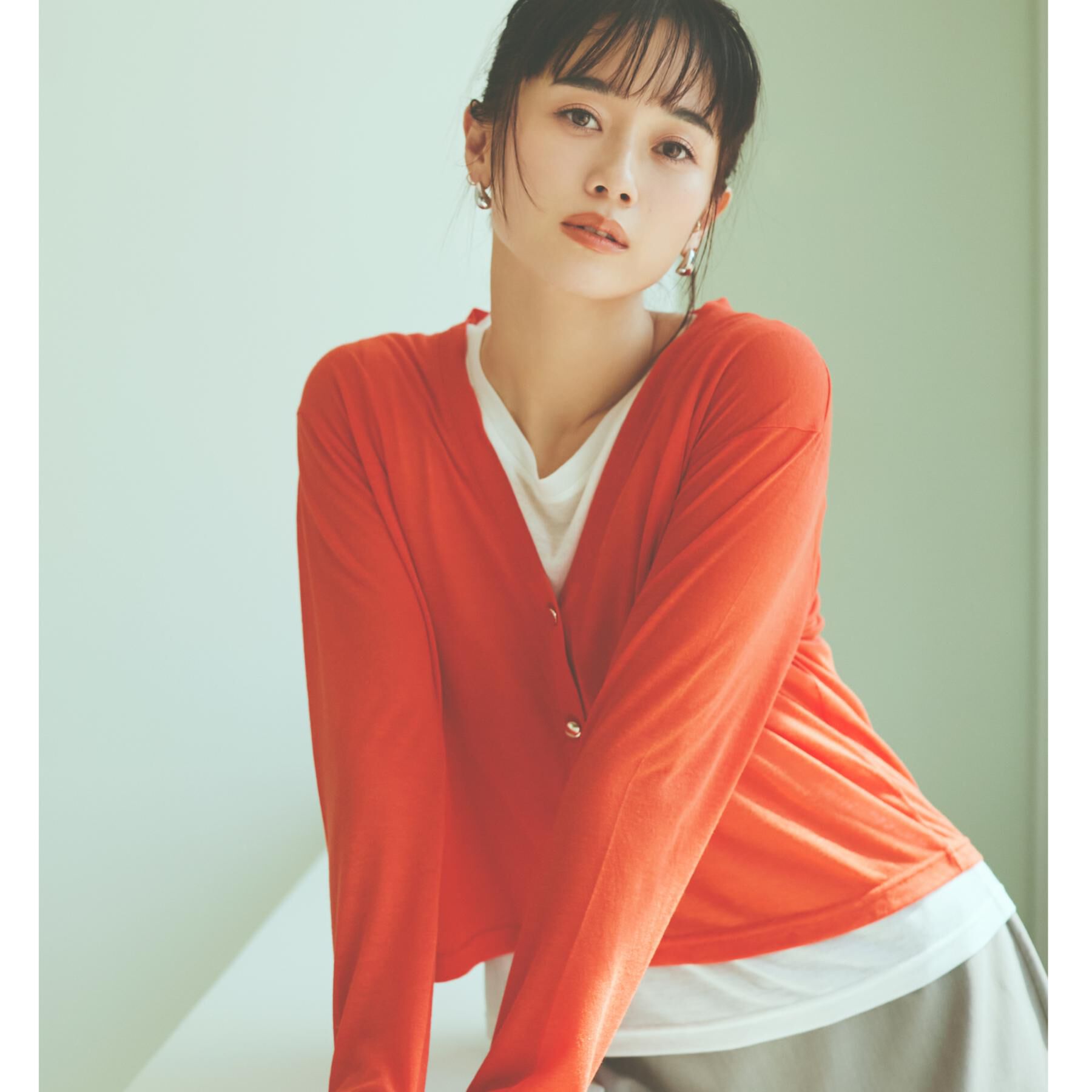 THE SHOP TK「シアーカーデ＆タンクトップ【セットアイテム/洗える】」|カーディガン|