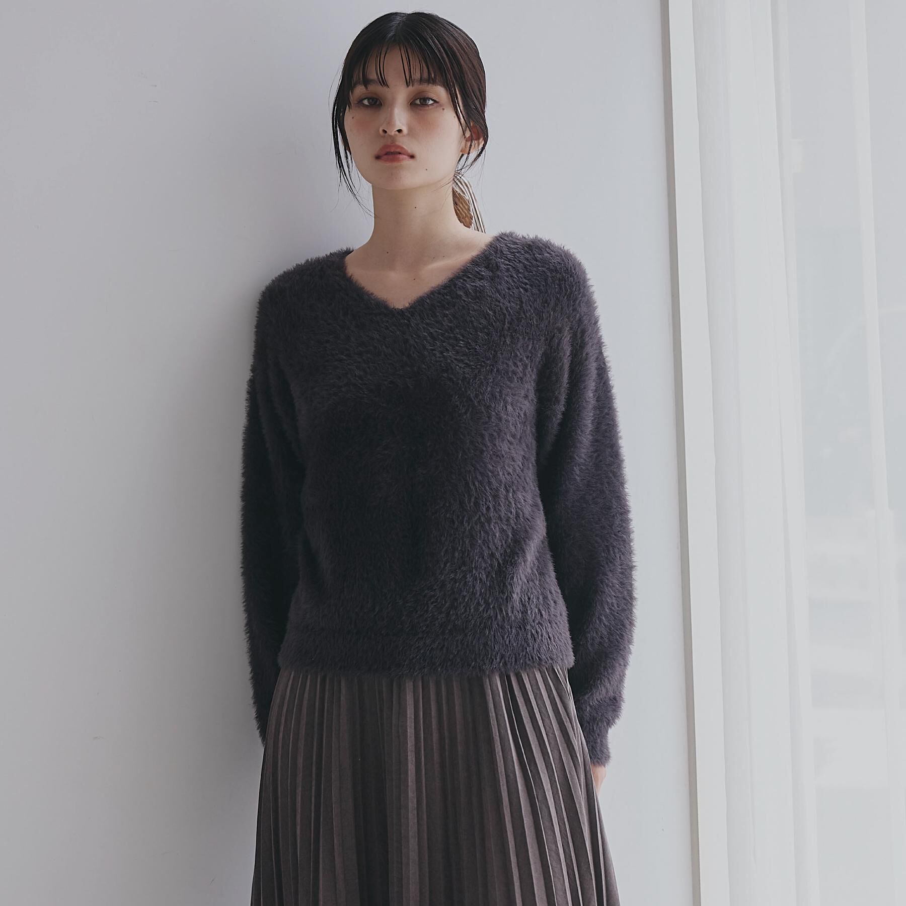 THE SHOP TK「【華やかで柔らか】ふわふわフェザーニット/洗える・前後2WAY」|ニット・セーター|