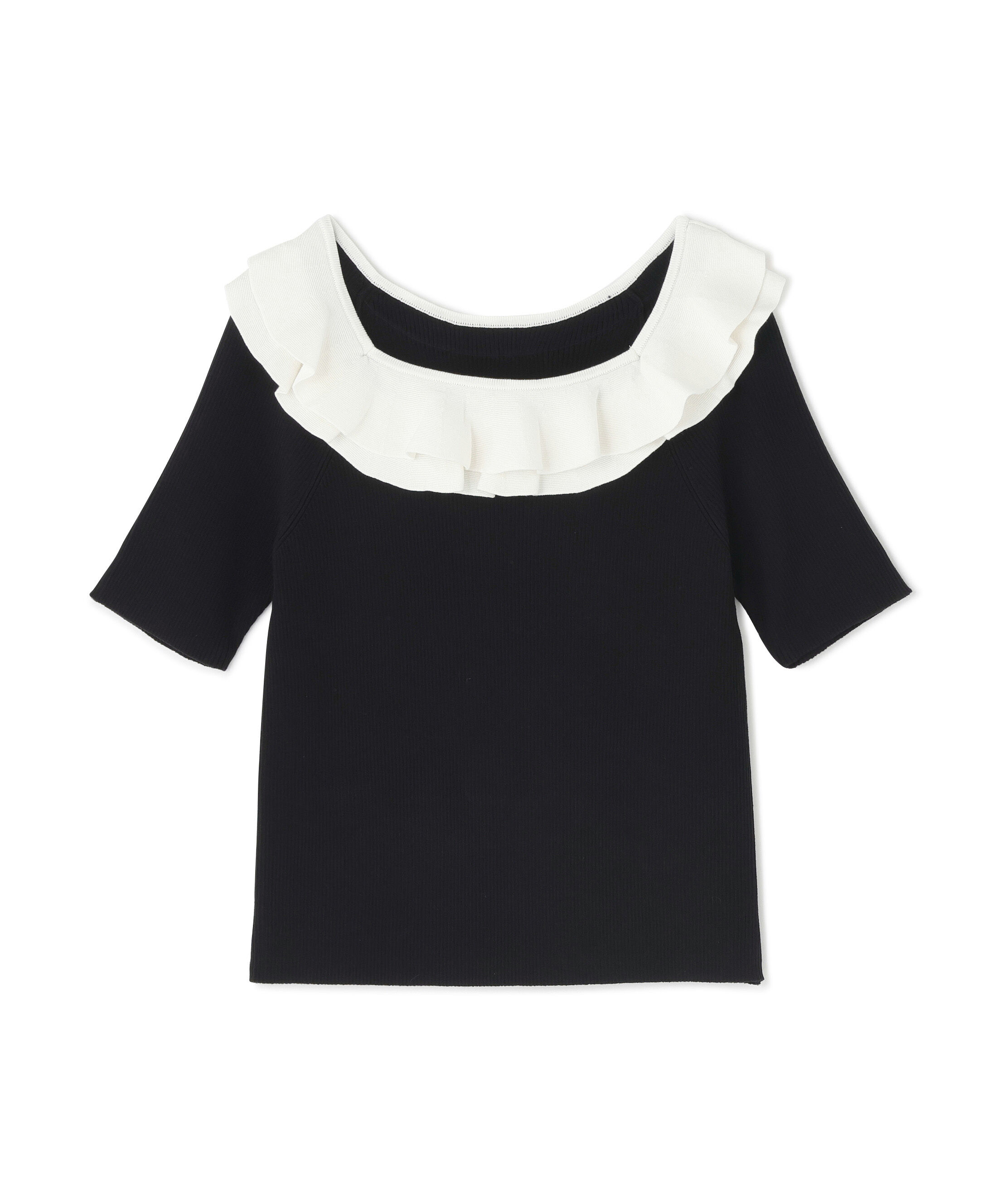  「フリルトリムカラーニット」|ニット・セーター|