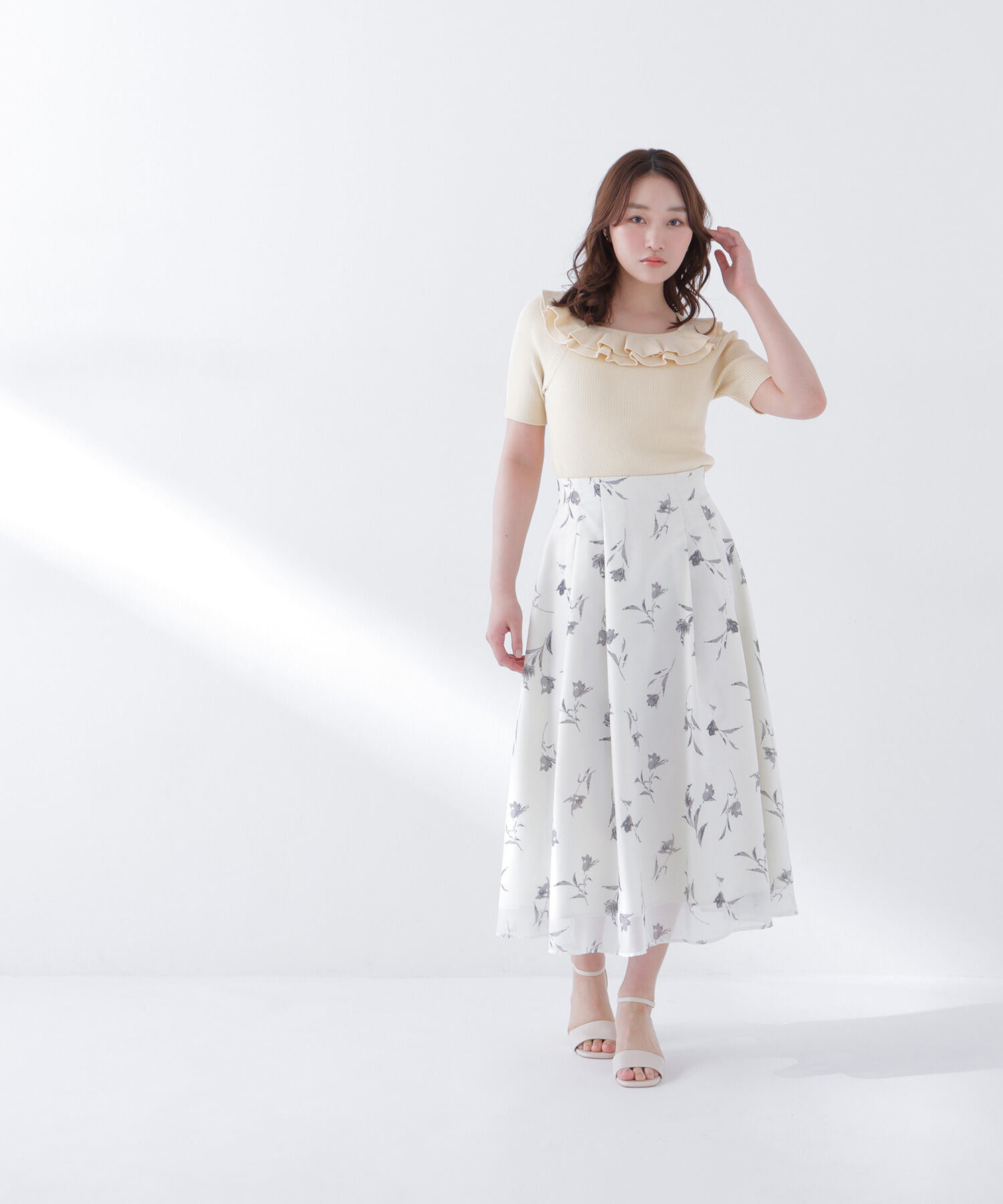  「フリルトリムカラーニット」|ニット・セーター|