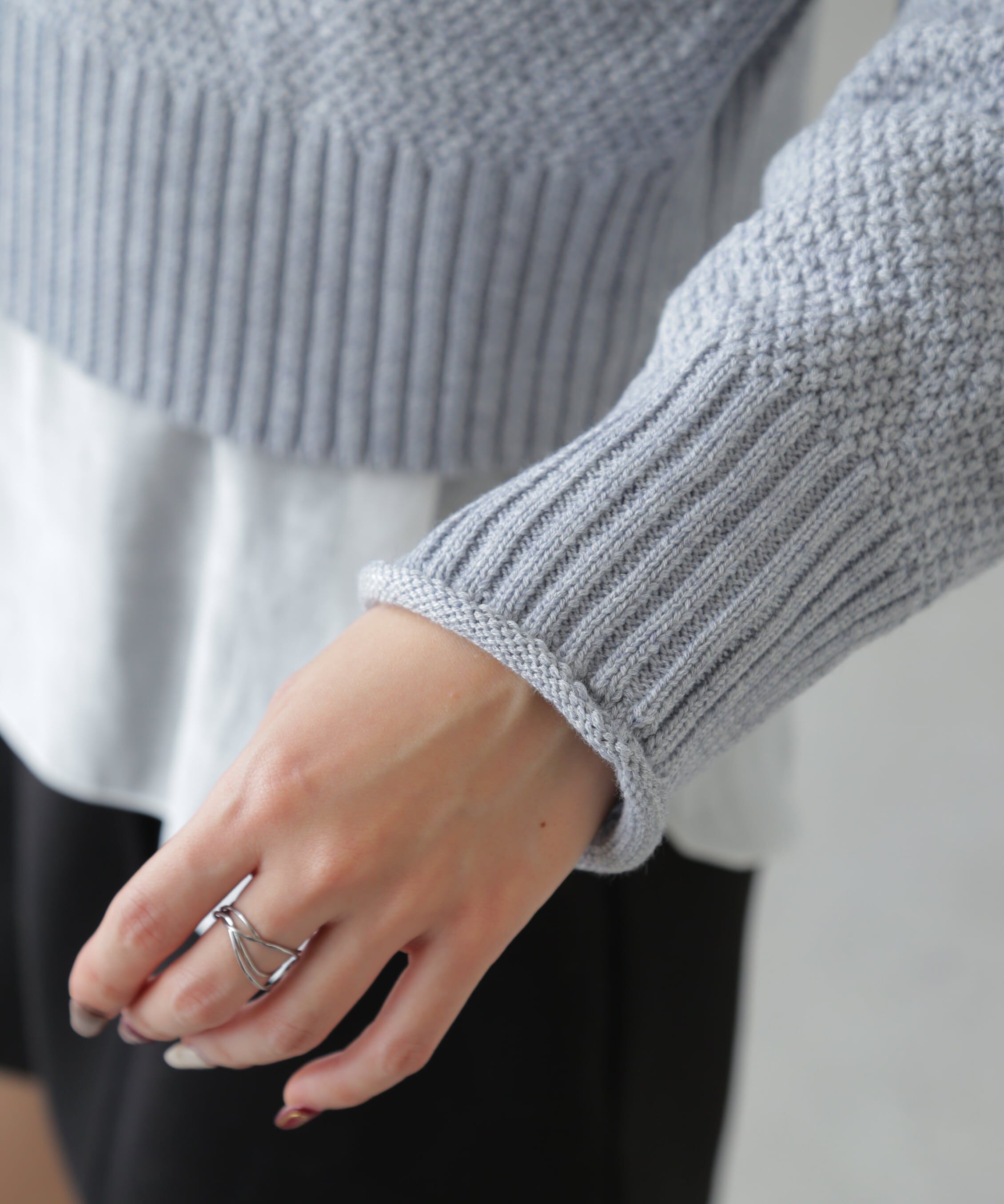  「鹿の子編みハイネックニット」|ニット・セーター|