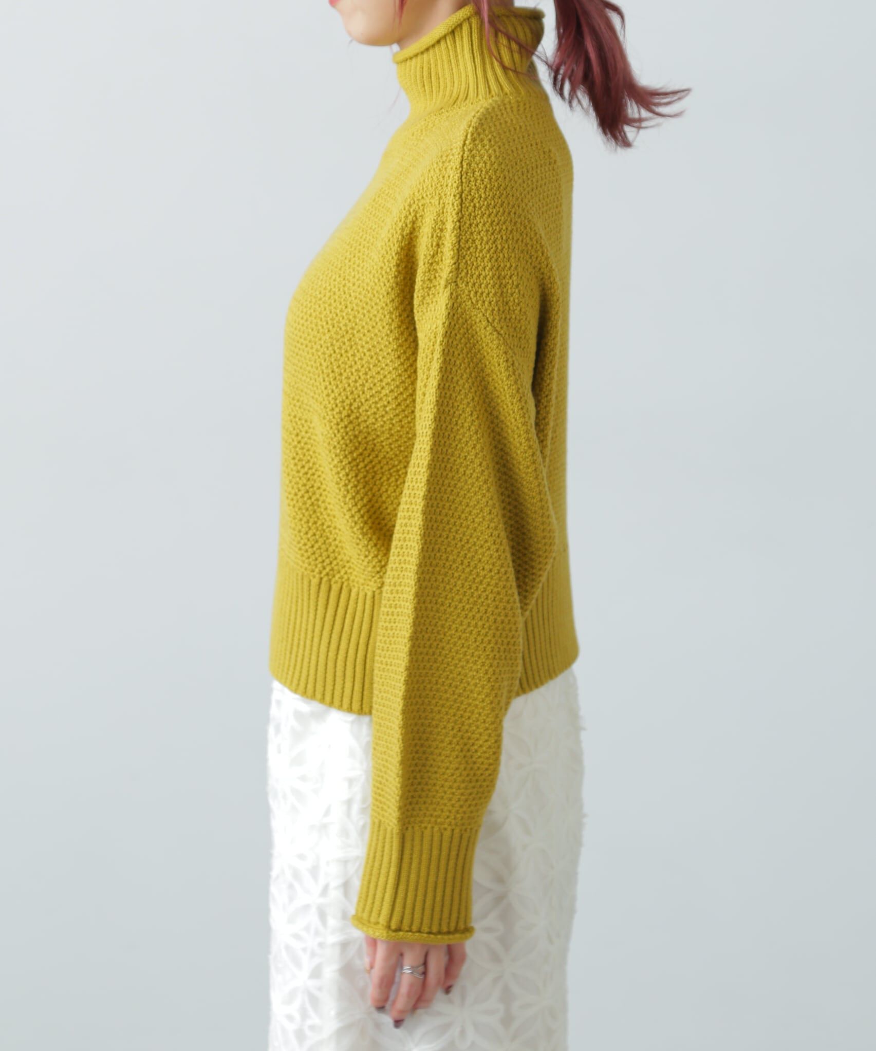  「鹿の子編みハイネックニット」|ニット・セーター|