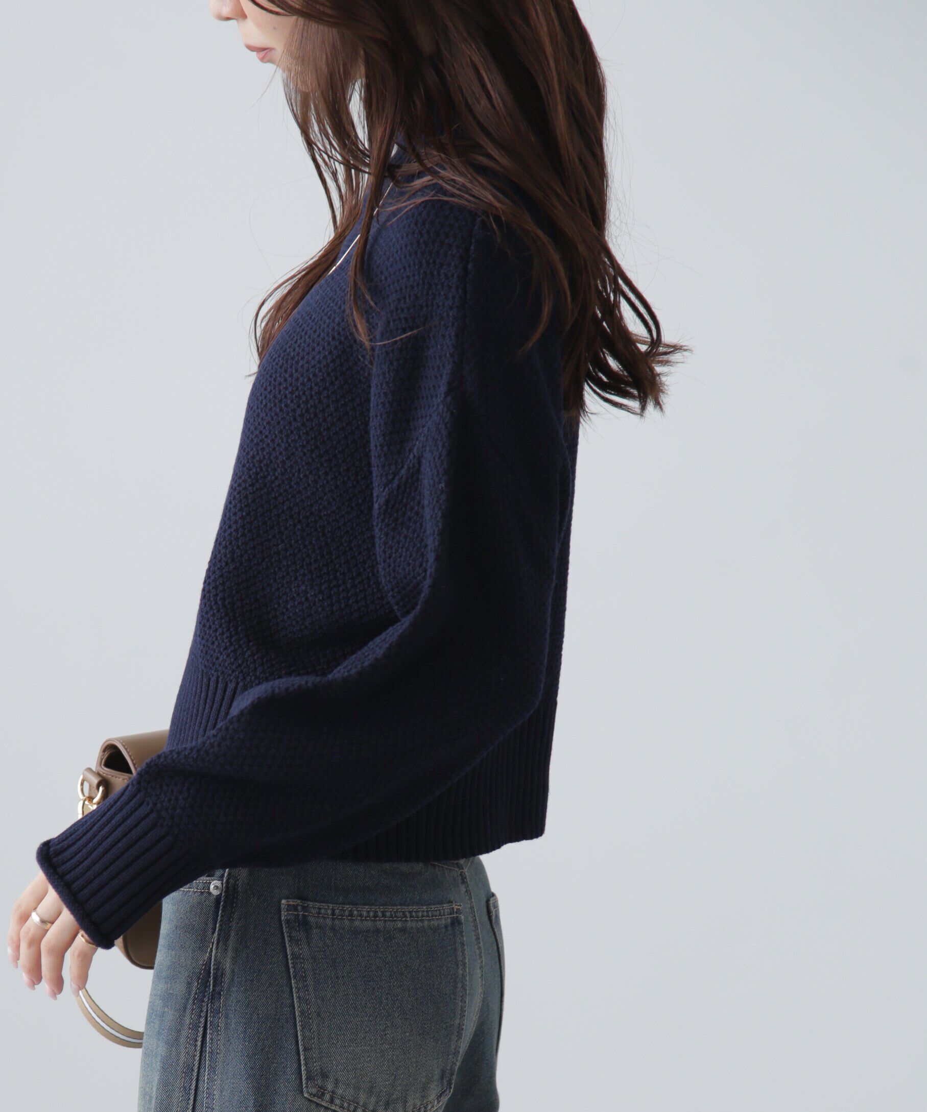  「鹿の子編みハイネックニット」|ニット・セーター|