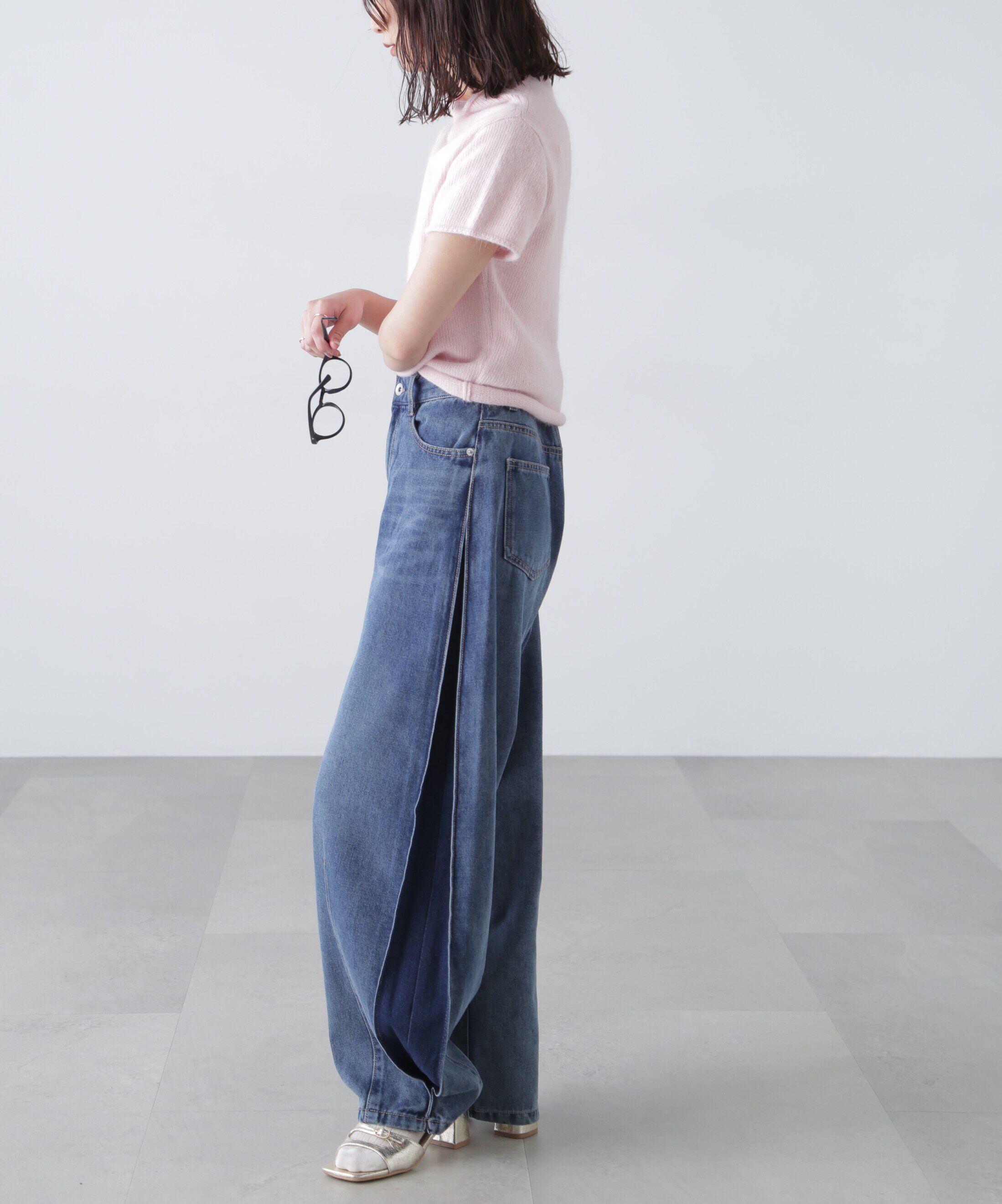  「[低身長サイズ/Sシリーズ]サイドタックカーブデニムパンツ」|その他|