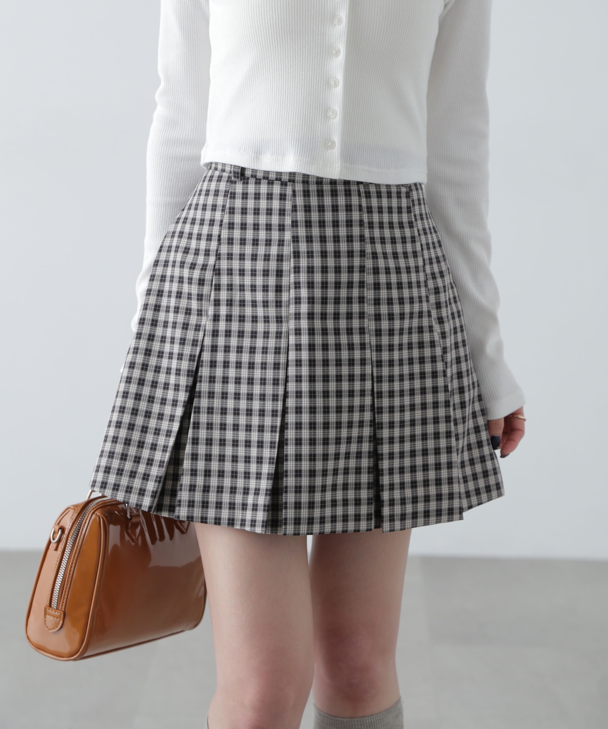  「ボックスプリーツミニスカート」|スカート|