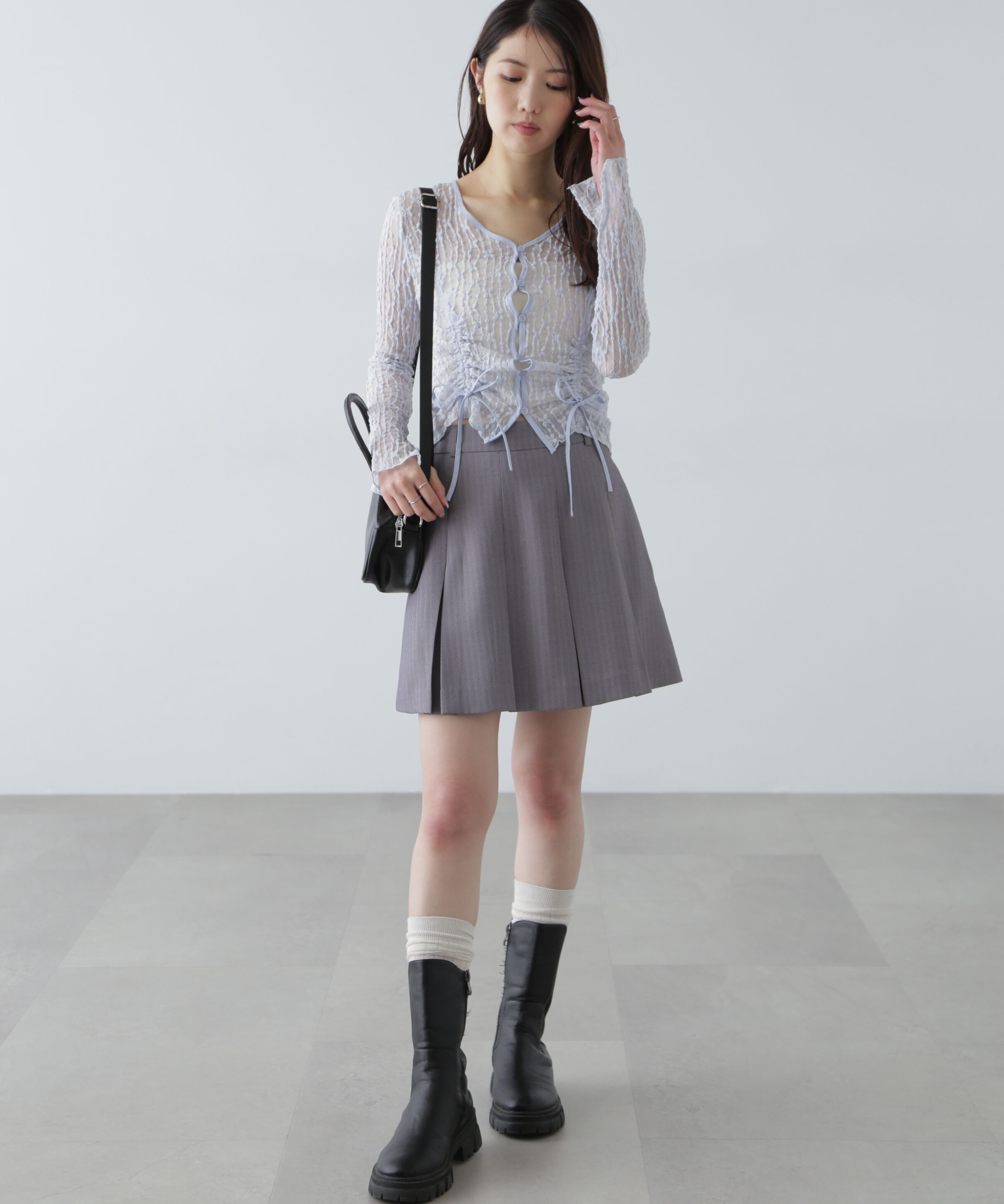  「ボックスプリーツミニスカート」|スカート|