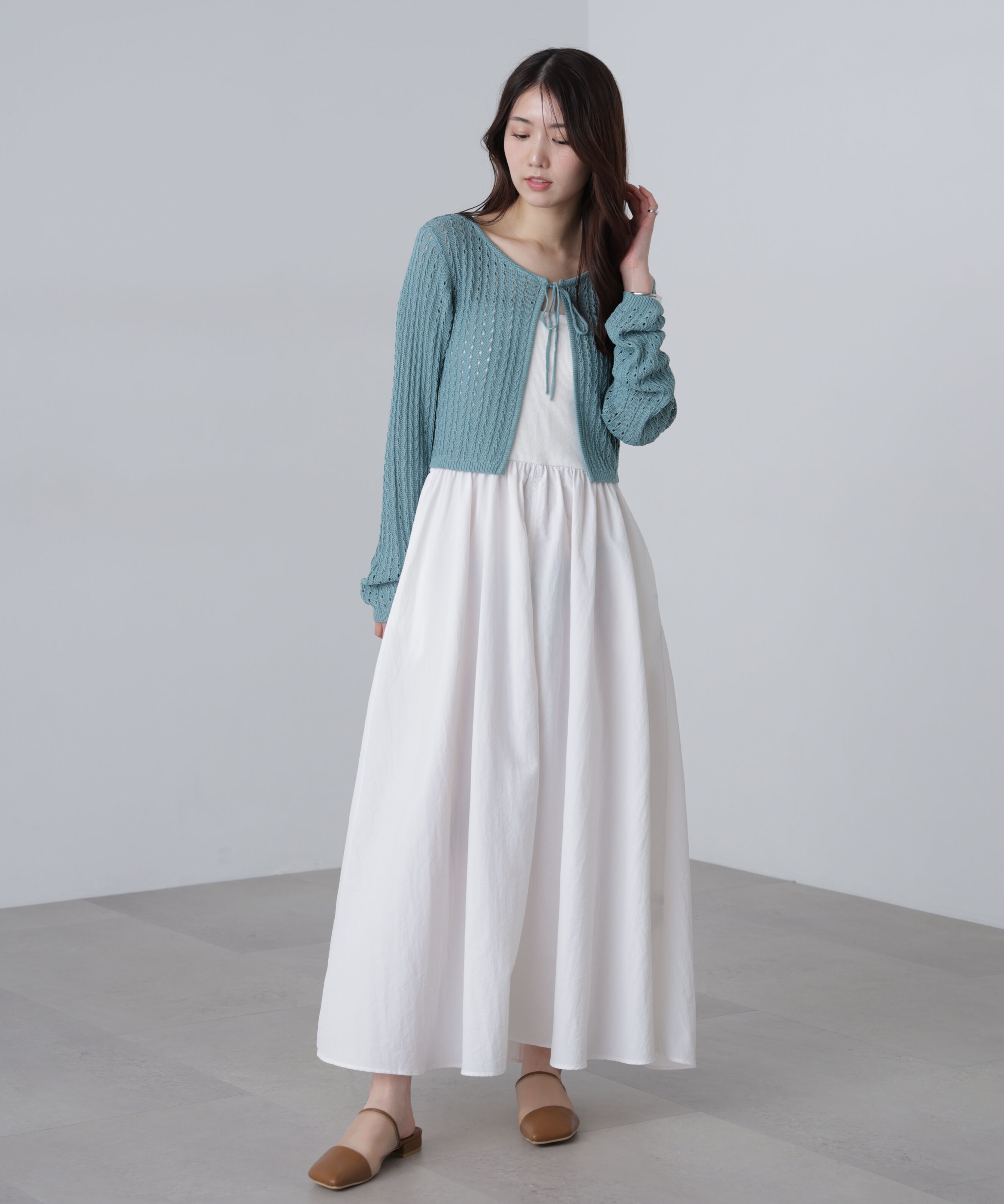  「透かし編みリボンボレロ」|ニット・セーター|