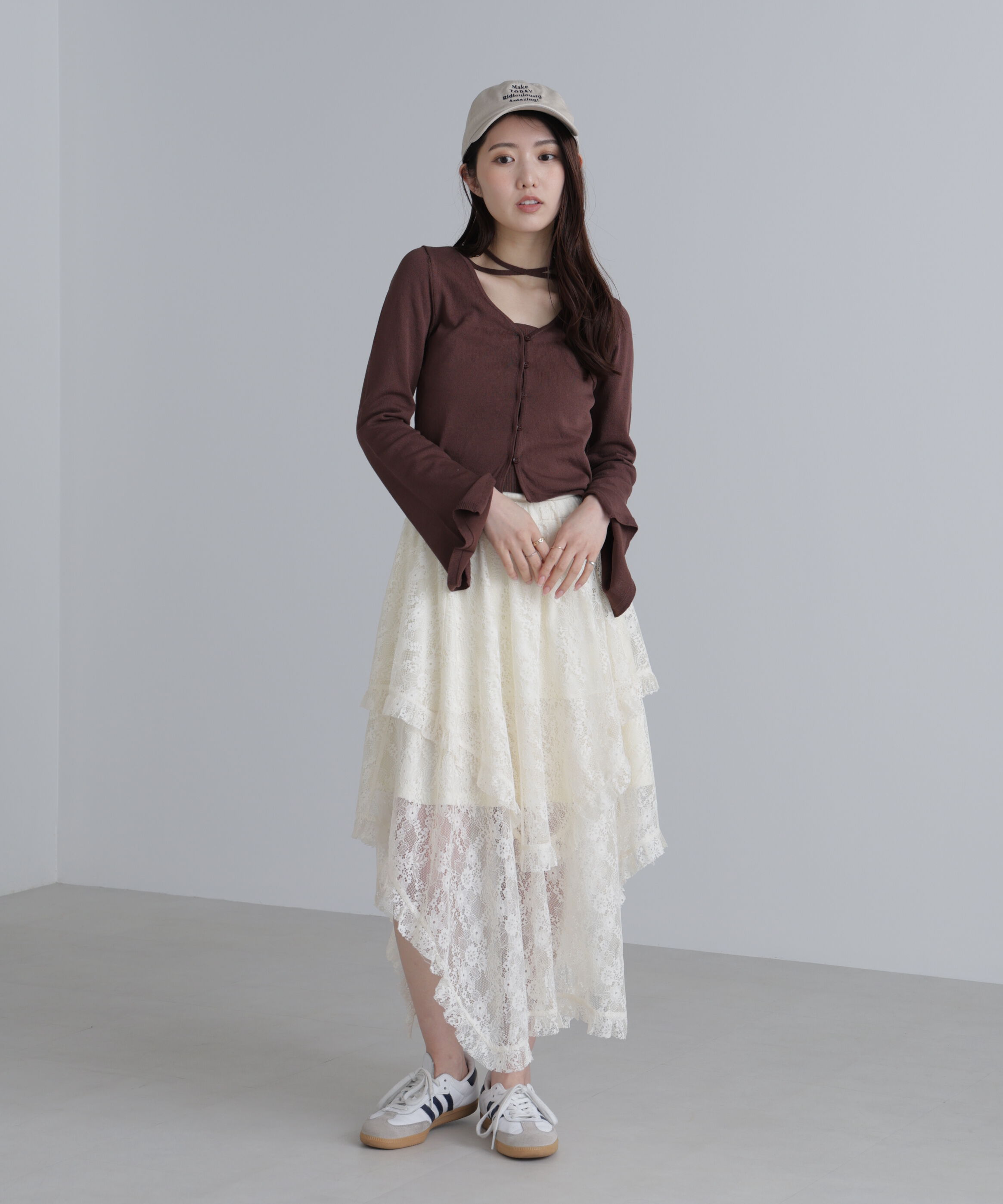  「キャミレイヤードニットカーディガン２」|ニット・セーター|