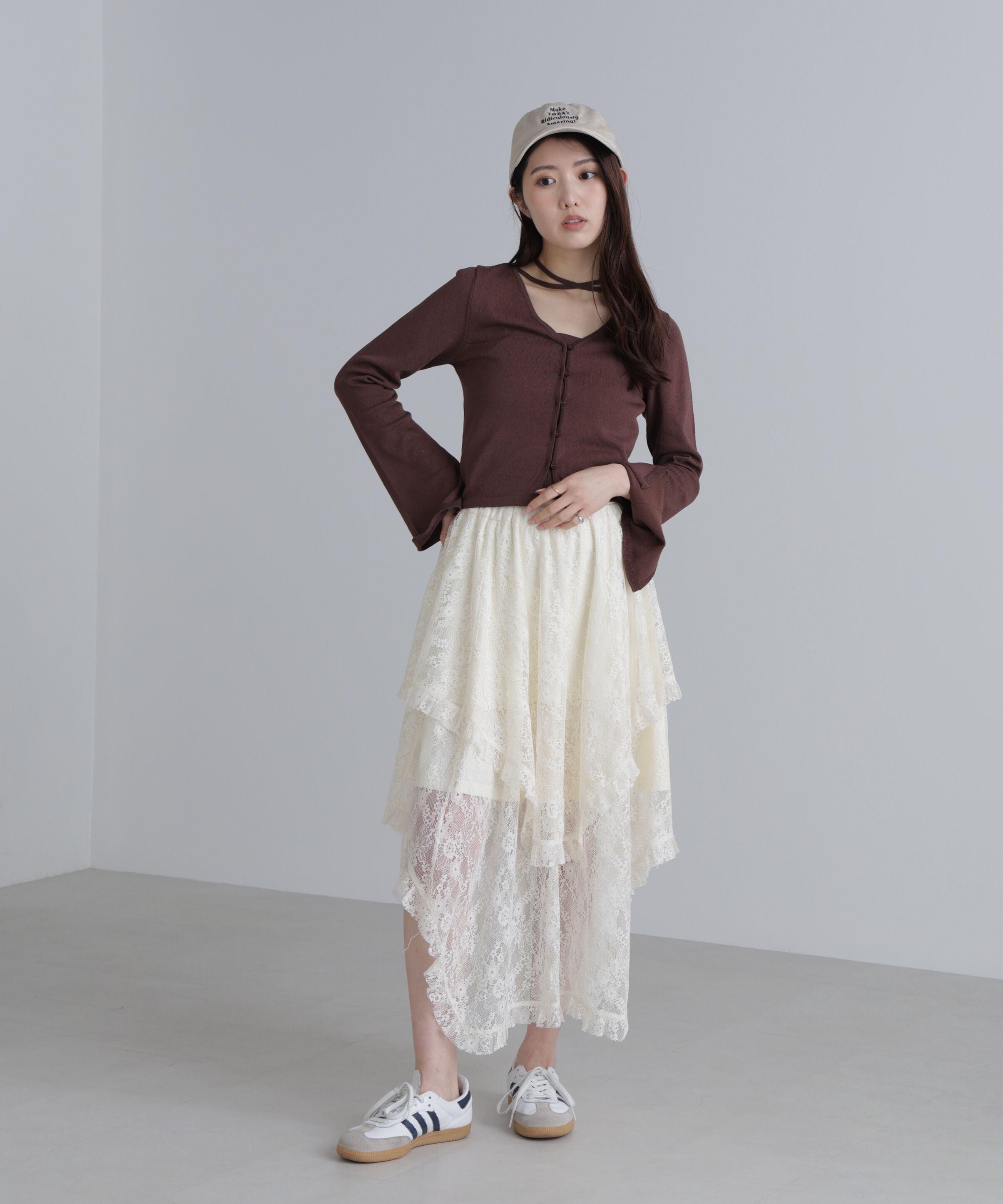  「キャミレイヤードニットカーディガン２」|ニット・セーター|