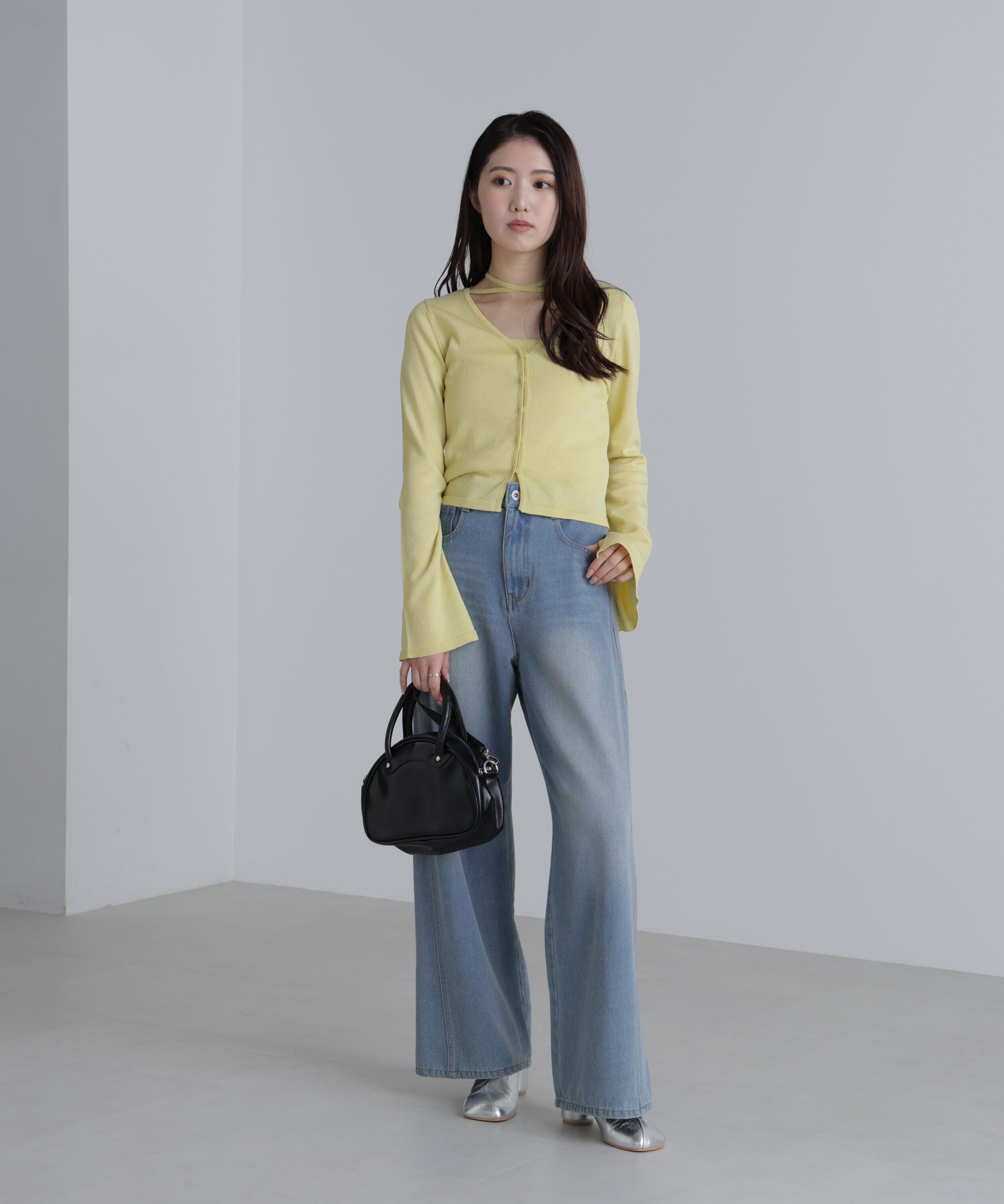  「キャミレイヤードニットカーディガン２」|ニット・セーター|