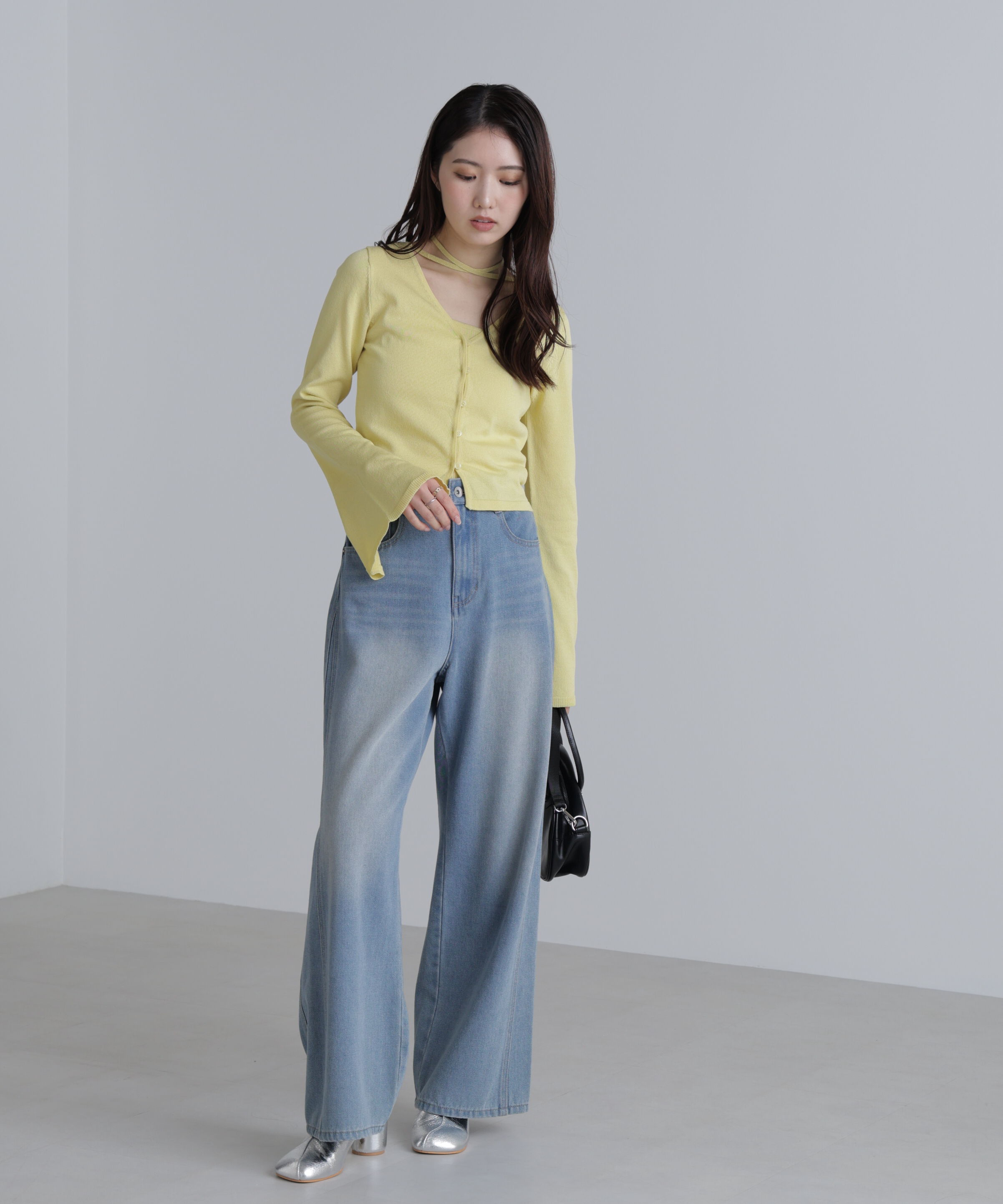  「キャミレイヤードニットカーディガン２」|ニット・セーター|