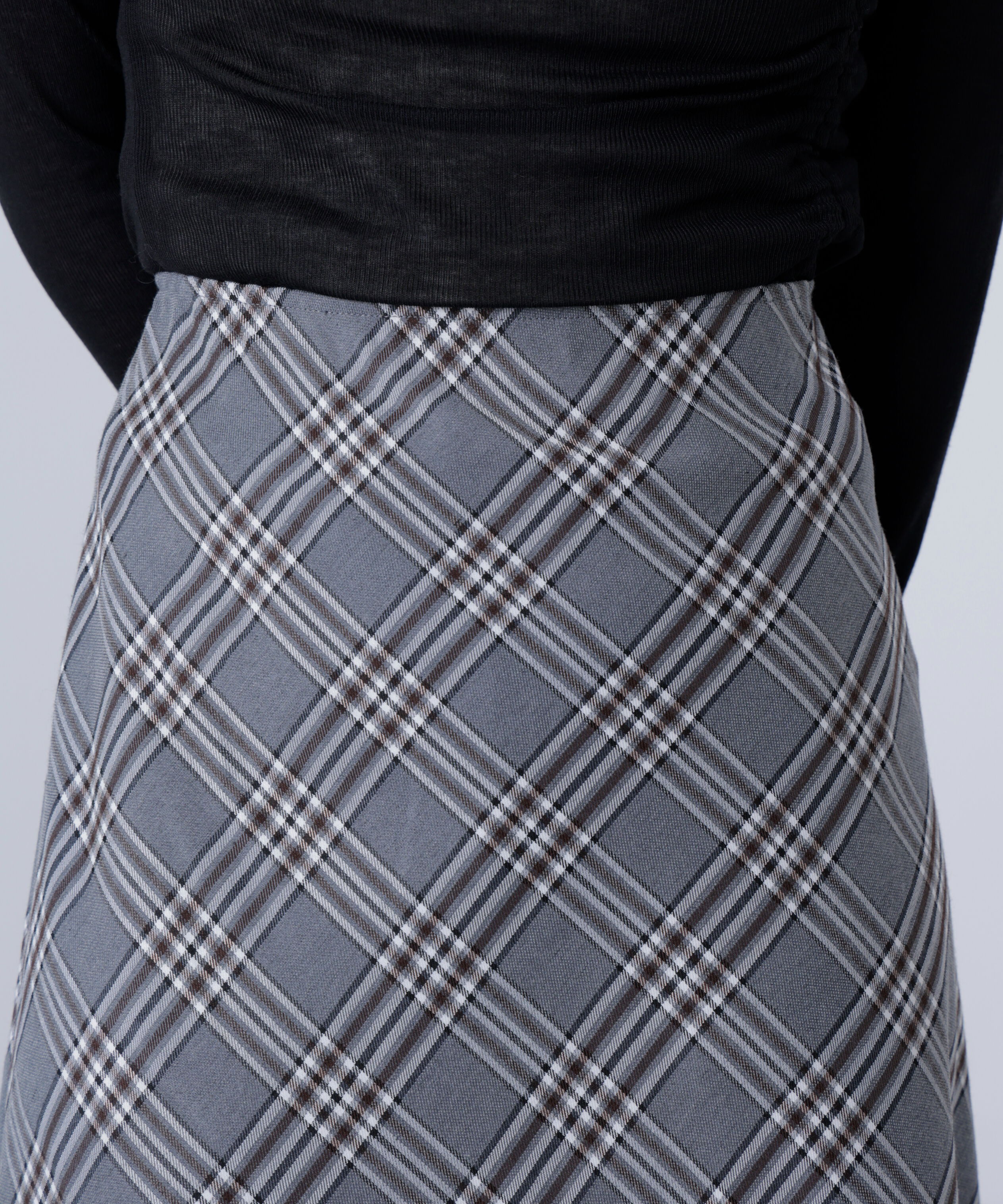  「バイアスミディチェックスカート」|スカート|