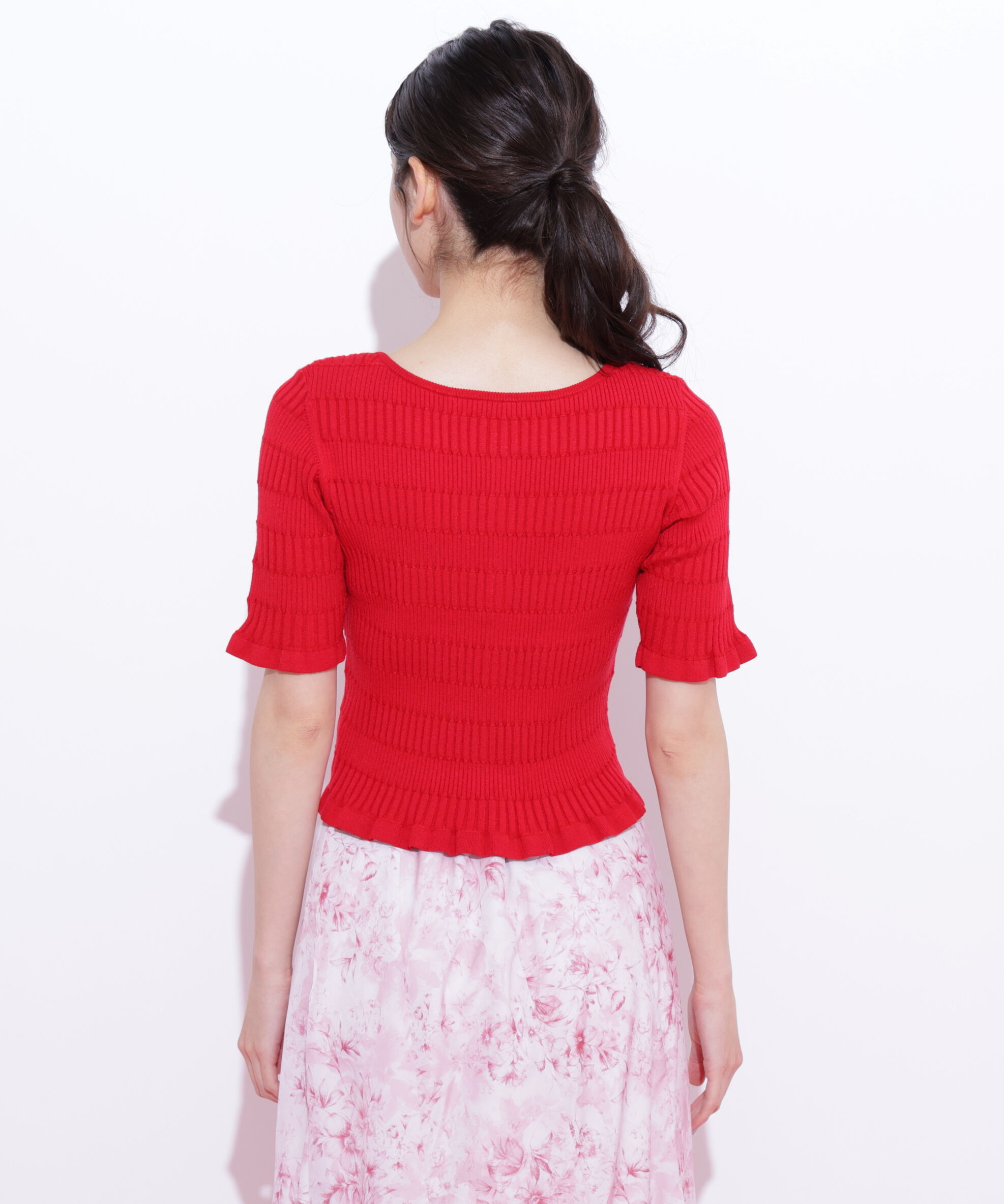  「前後2way変形リブニット」|ニット・セーター|