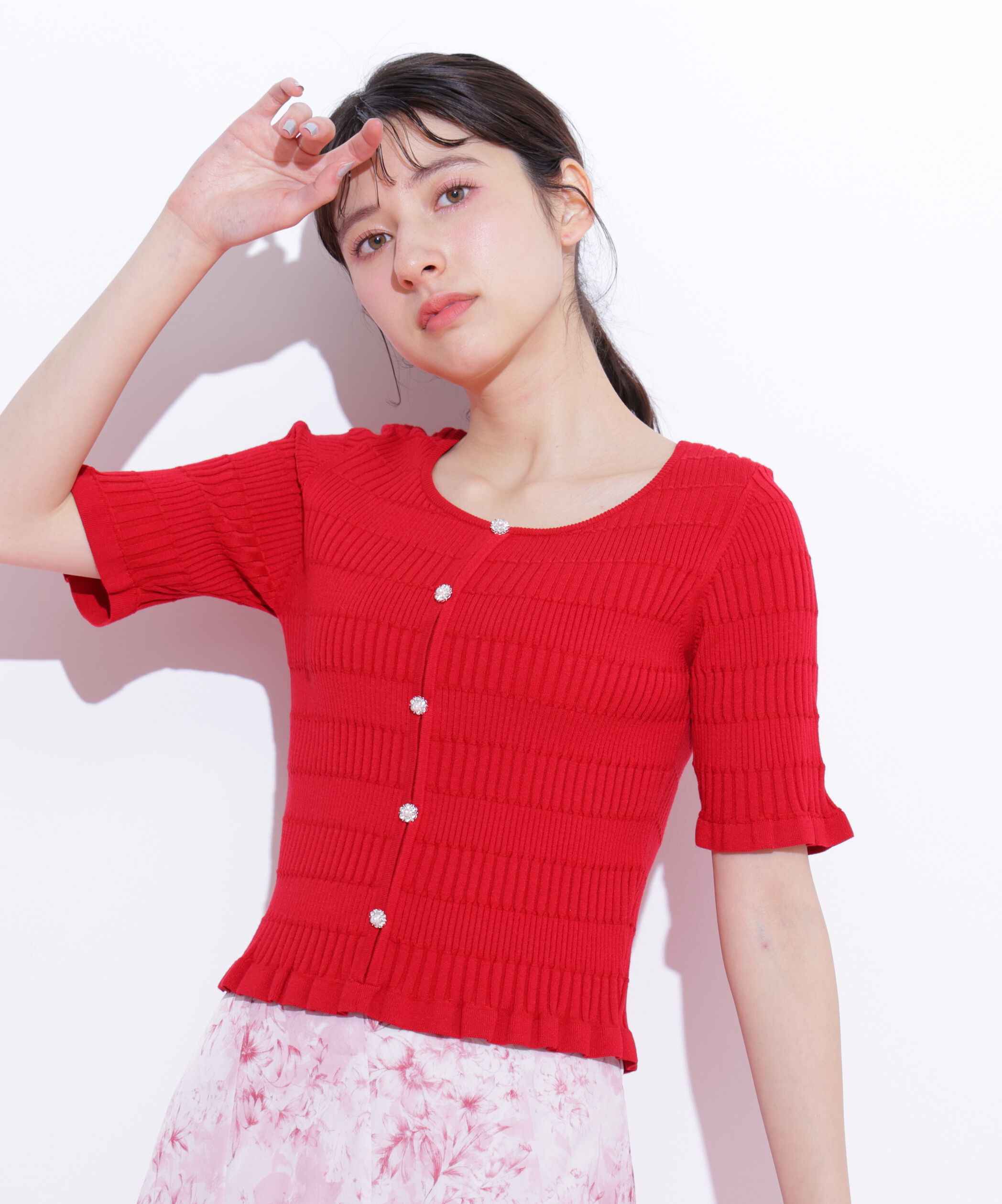  「前後2way変形リブニット」|ニット・セーター|