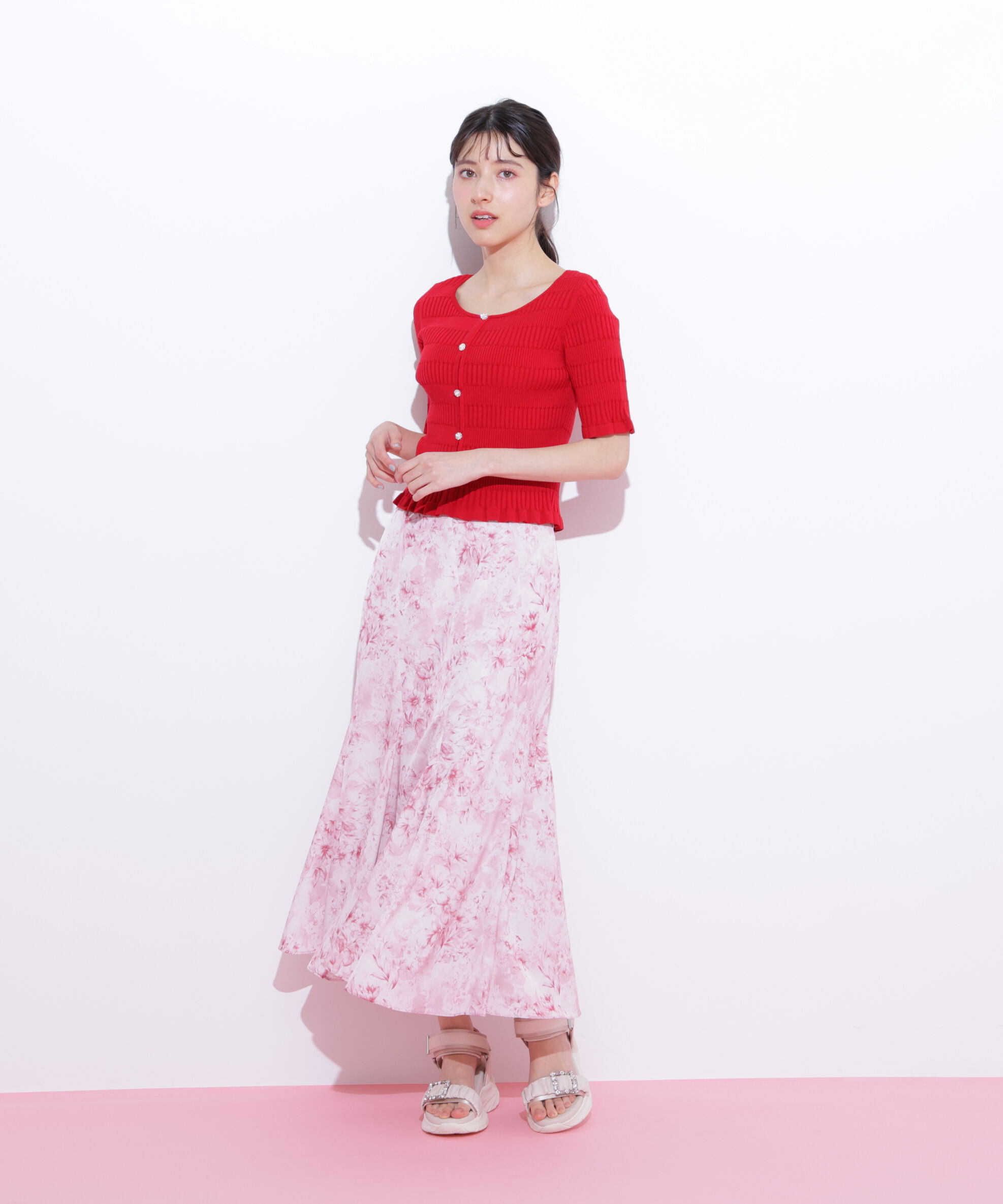  「前後2way変形リブニット」|ニット・セーター|