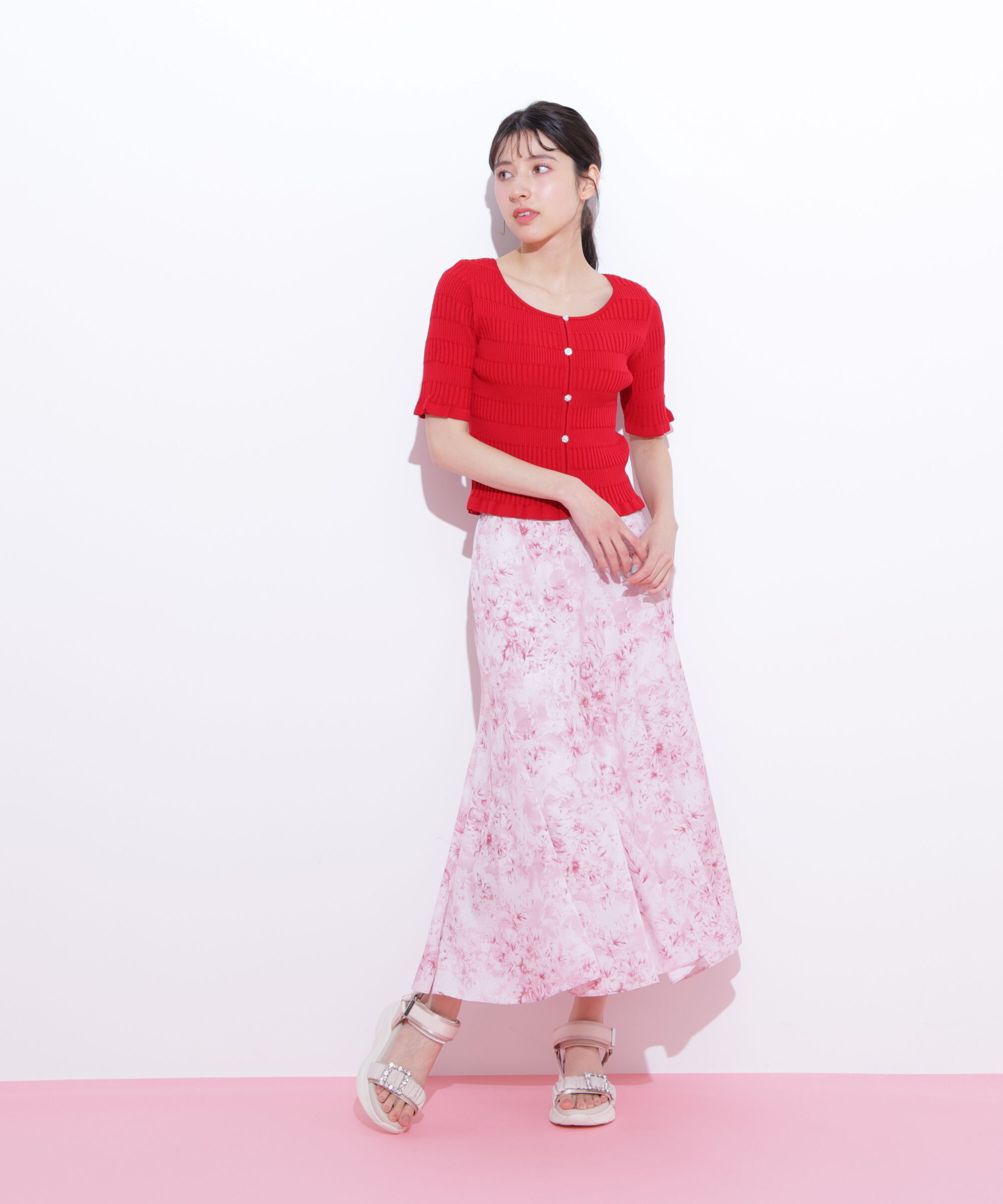  「前後2way変形リブニット」|ニット・セーター|