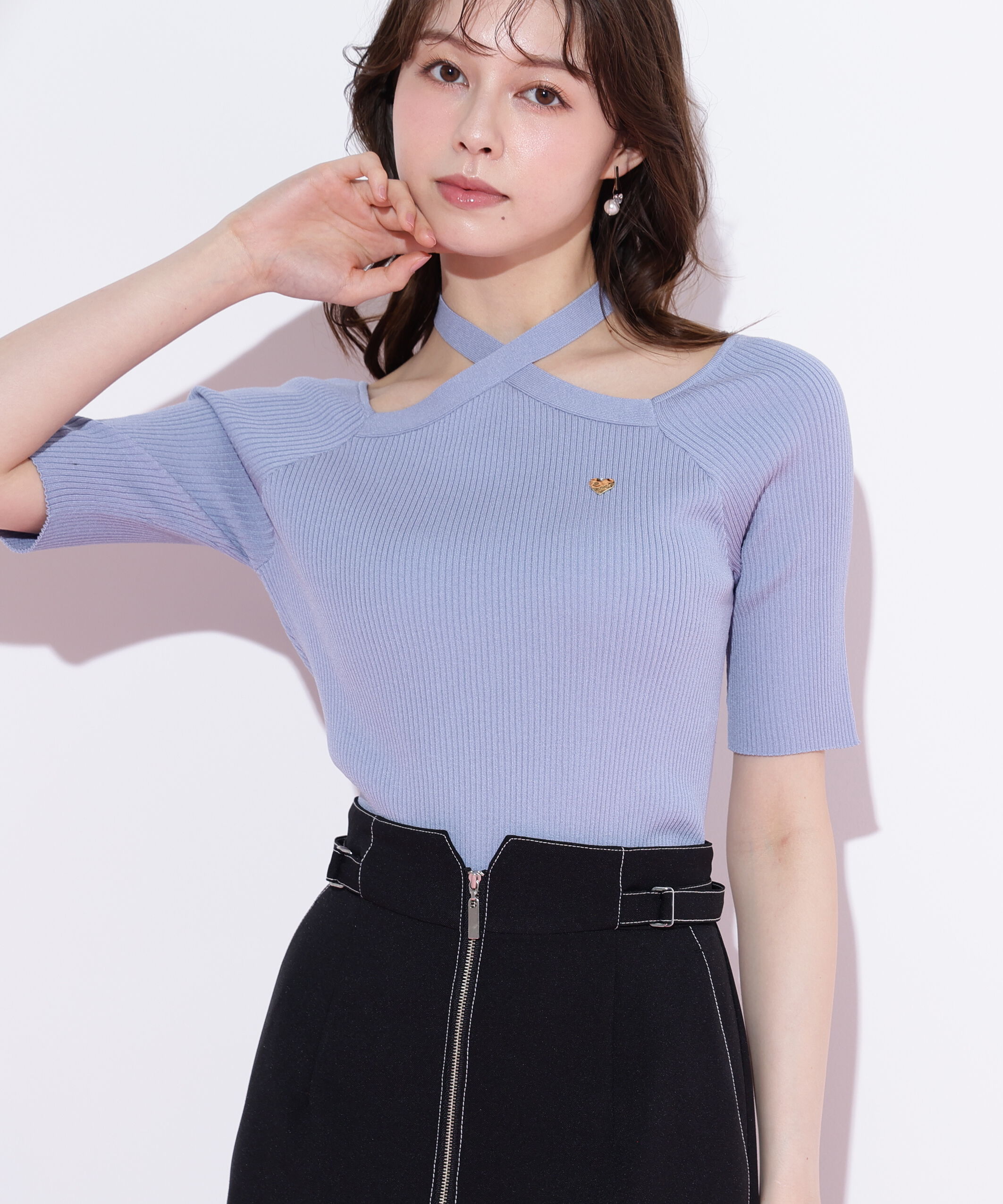  「ホルターネックニットトップス」|ニット・セーター|