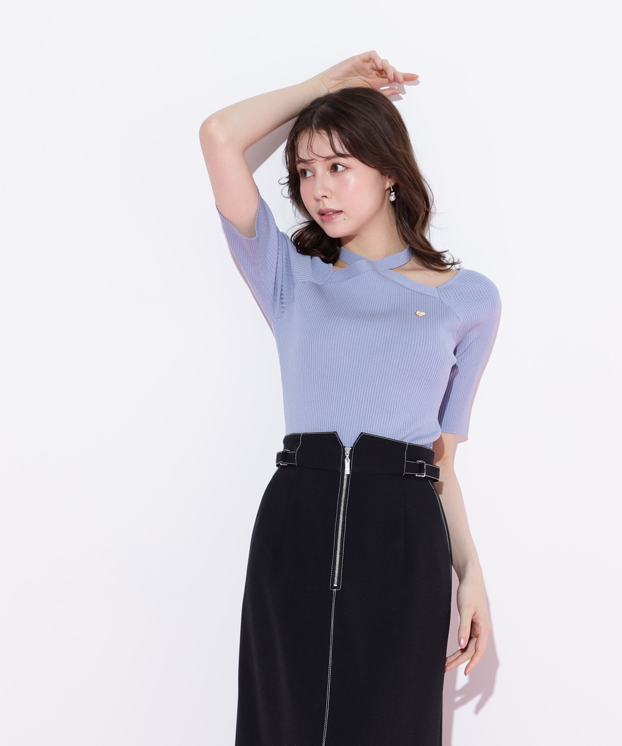  「ホルターネックニットトップス」|ニット・セーター|