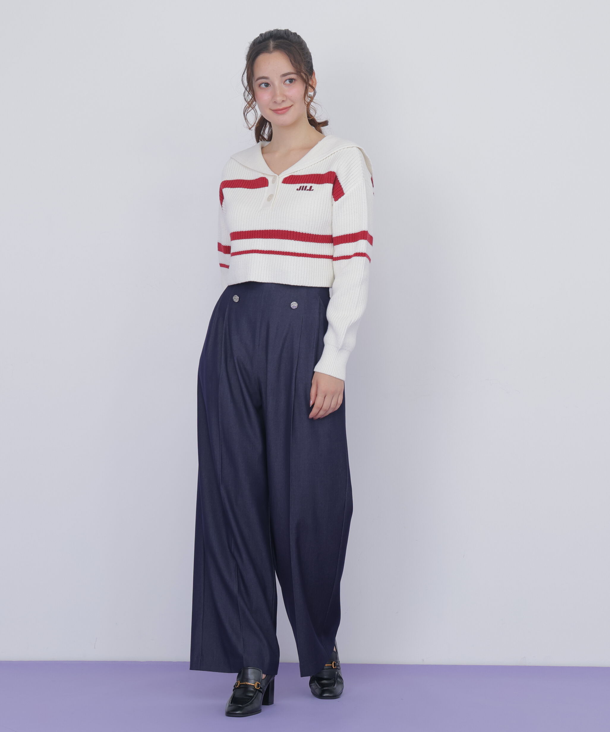  「ビッグカラー畔ニット」|ニット・セーター|