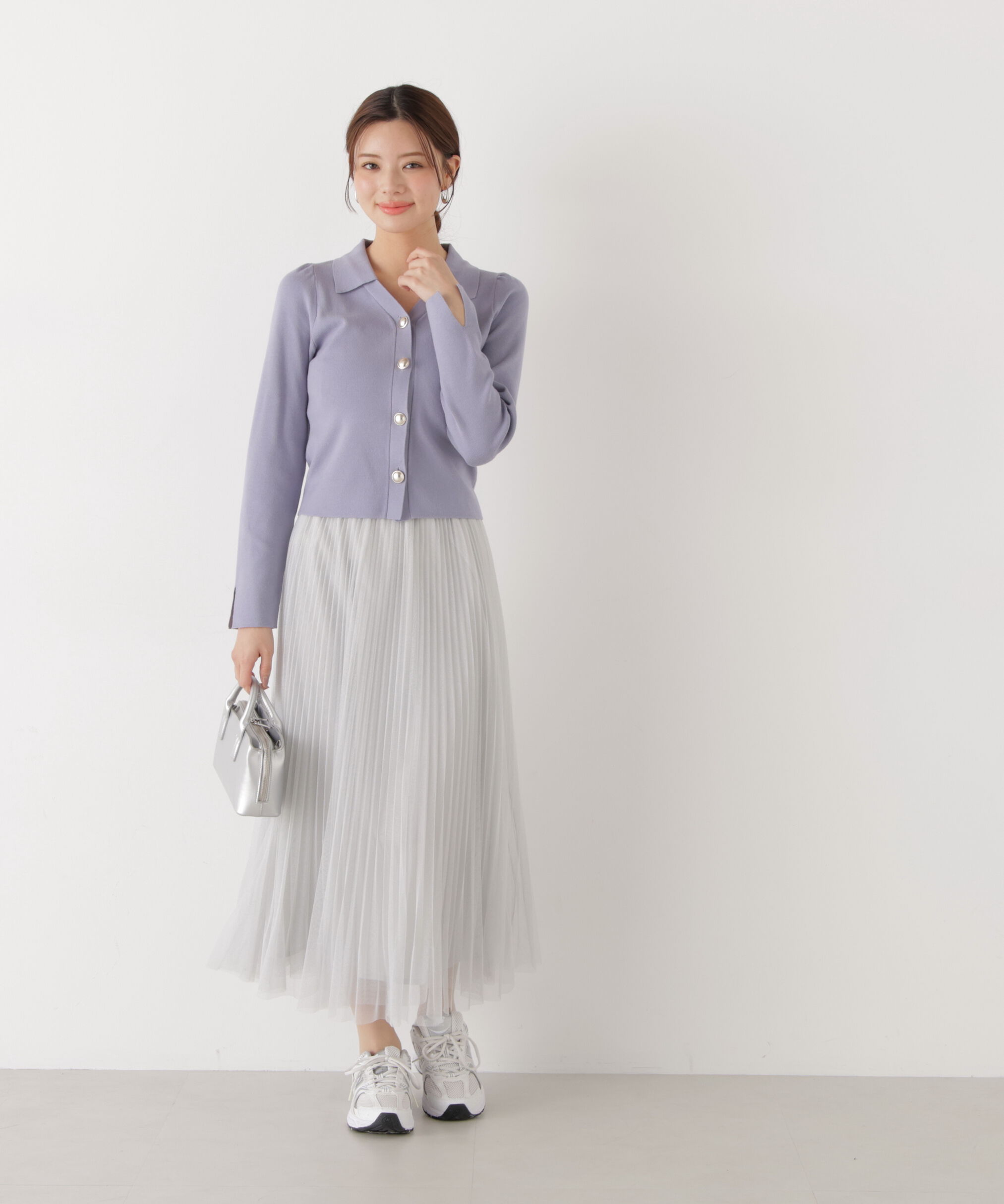 PROPORTION BODY DRESSING「《EDIT COLOGNE》ラメプリーツスカート26SS」|スカート|グレー