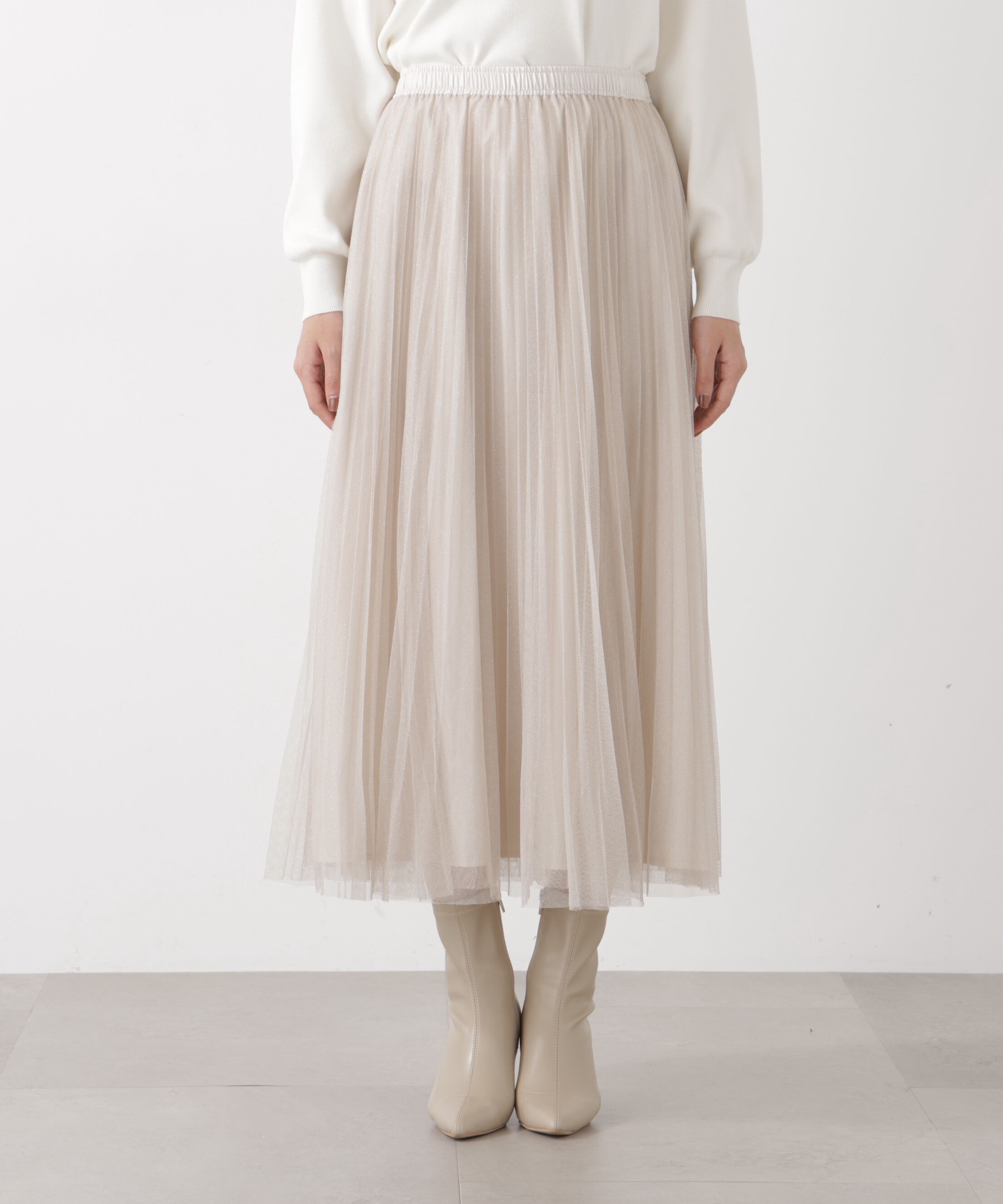 PROPORTION BODY DRESSING「《EDIT COLOGNE》ラメプリーツスカート26SS」|スカート|