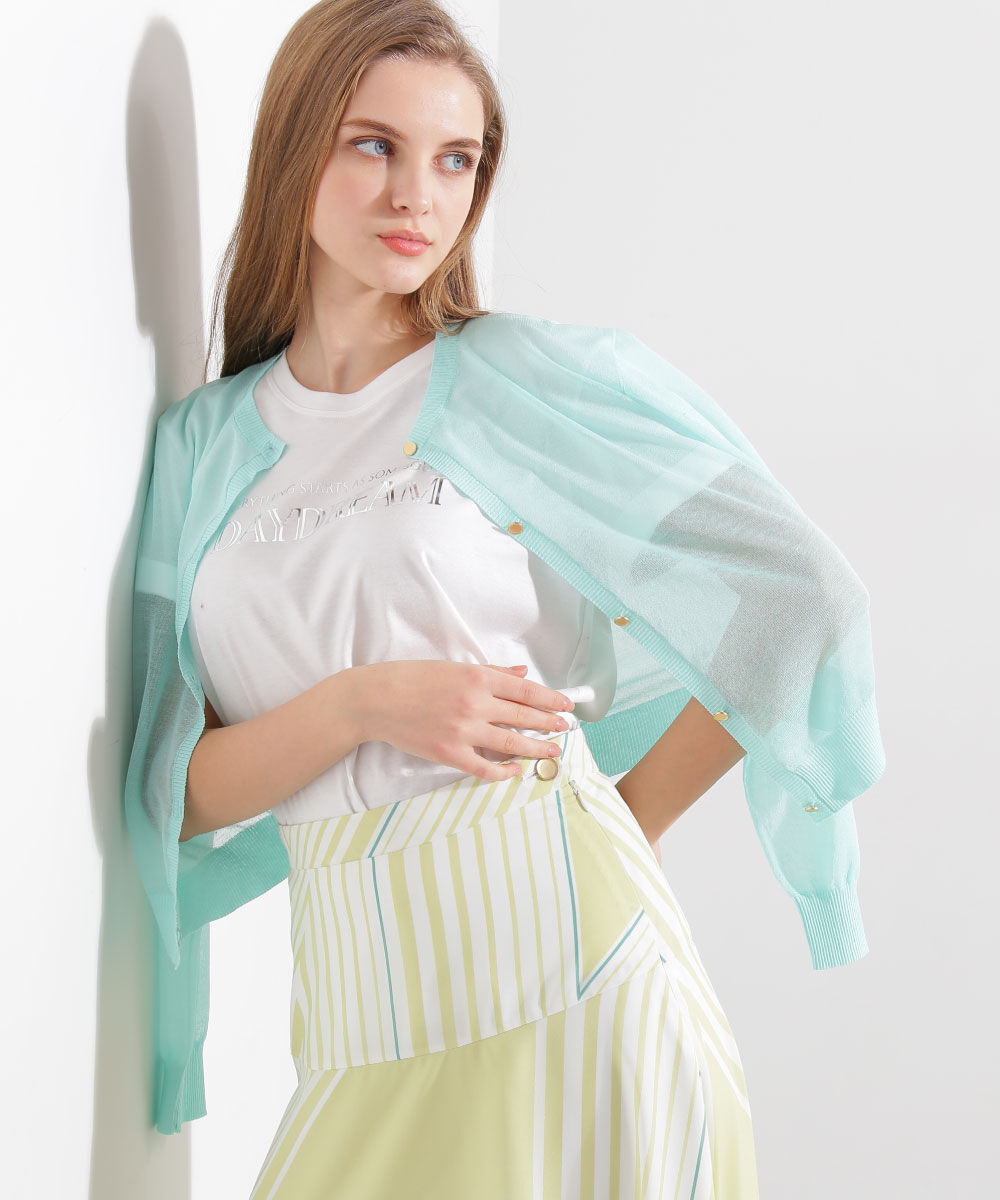  「◆シアーニットカーディガン」|その他|ライトグリー